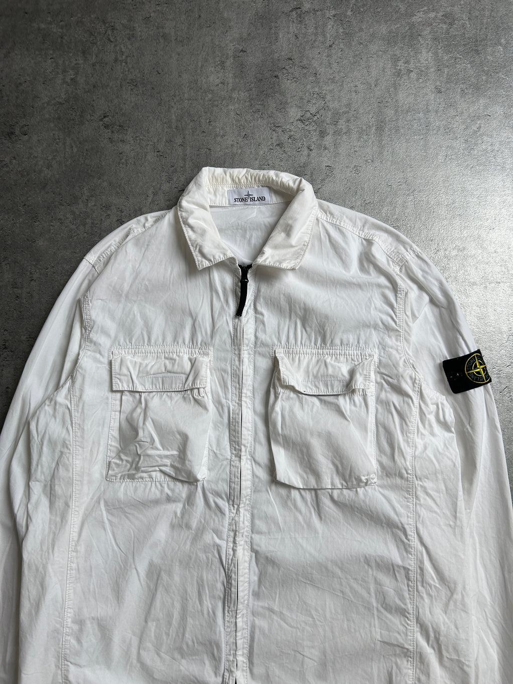 STONE ISLAND OVERSHIRT WHITE (L)