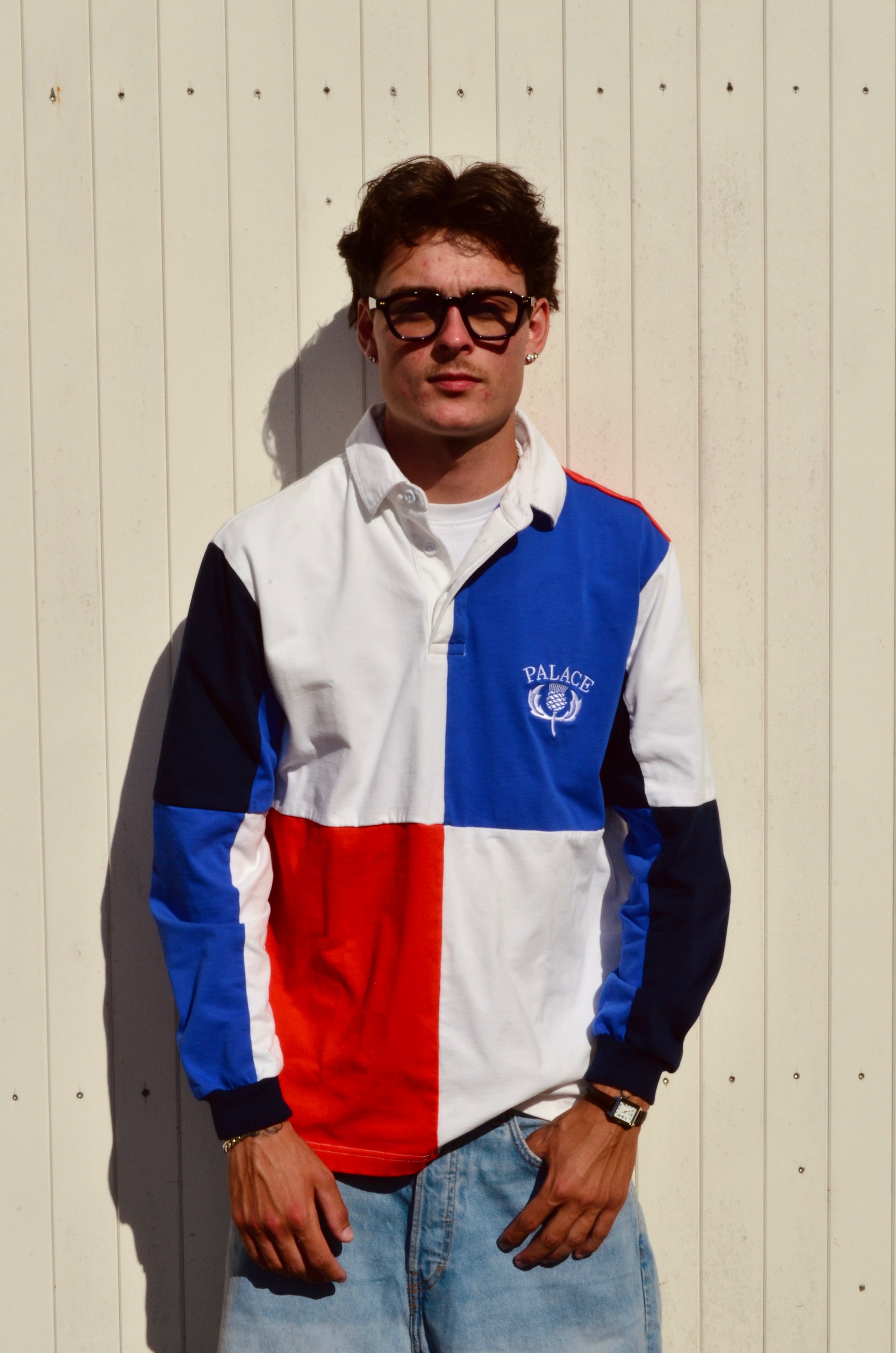 PALACE THISTLE LONGSLEEVE RUGBY POLO (M)