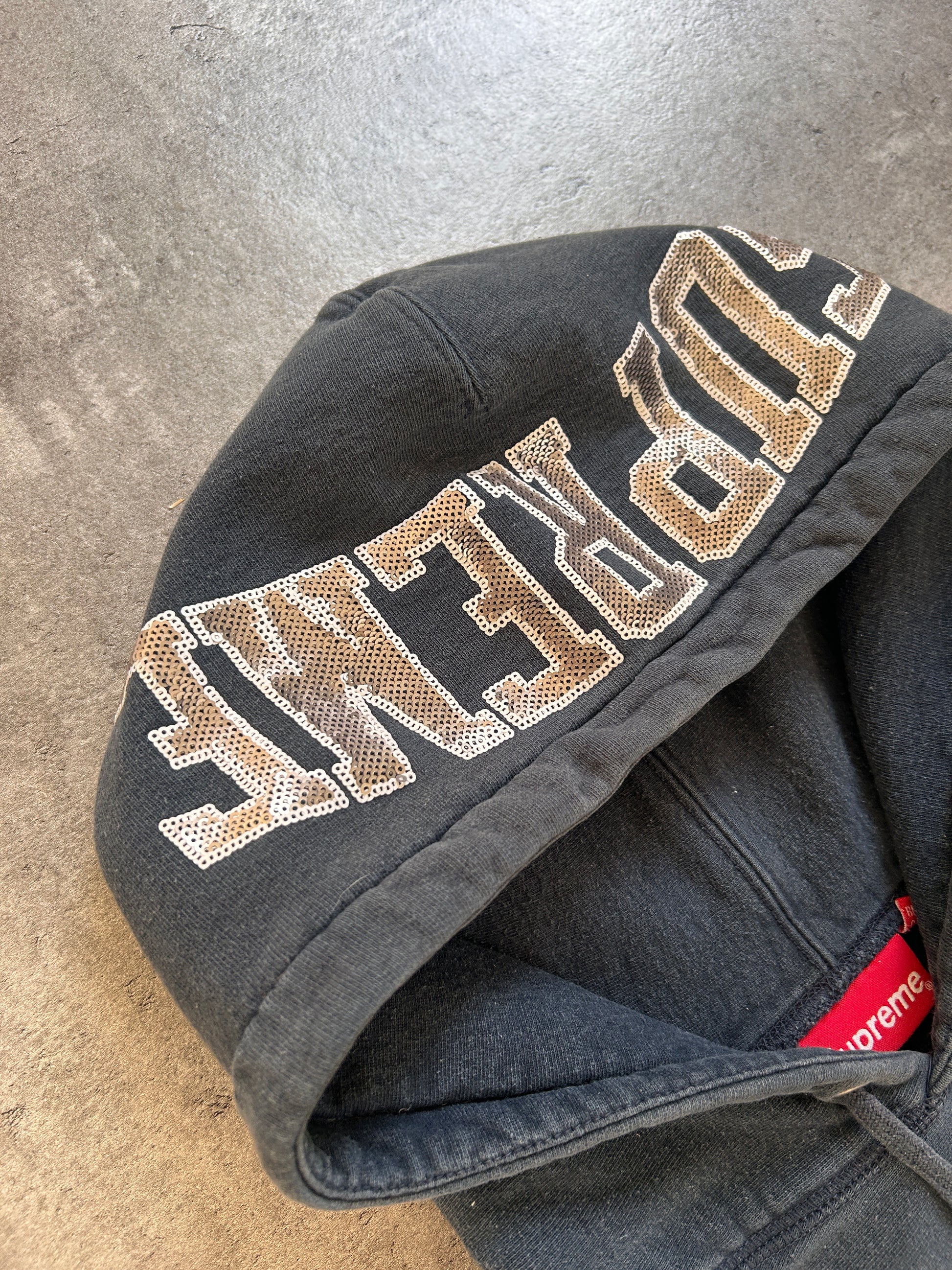 SUPREME SEQUIN ARC HOODIE (M)