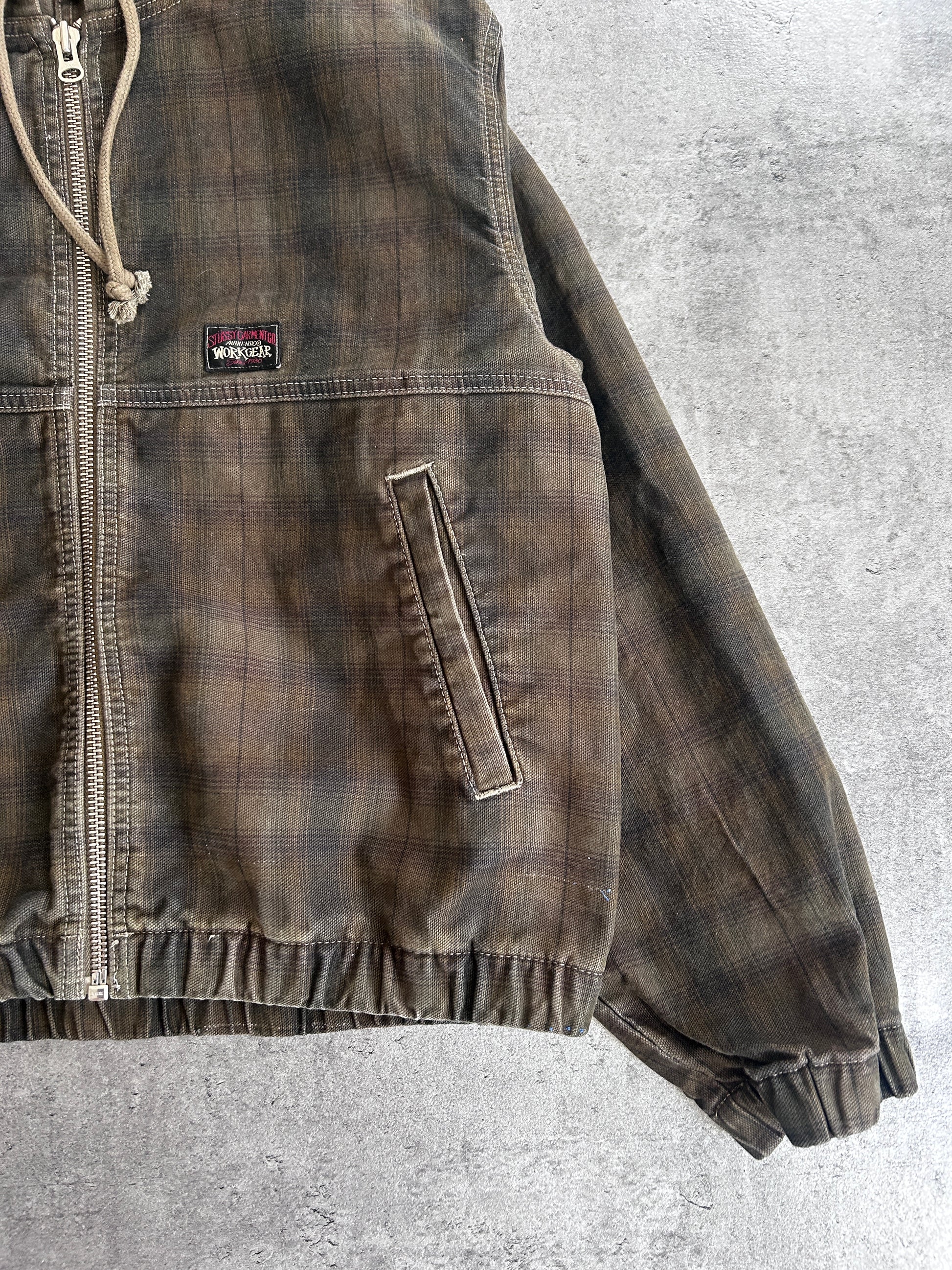 STÜSSY PLAID UNLINED WORK JACKET (S)