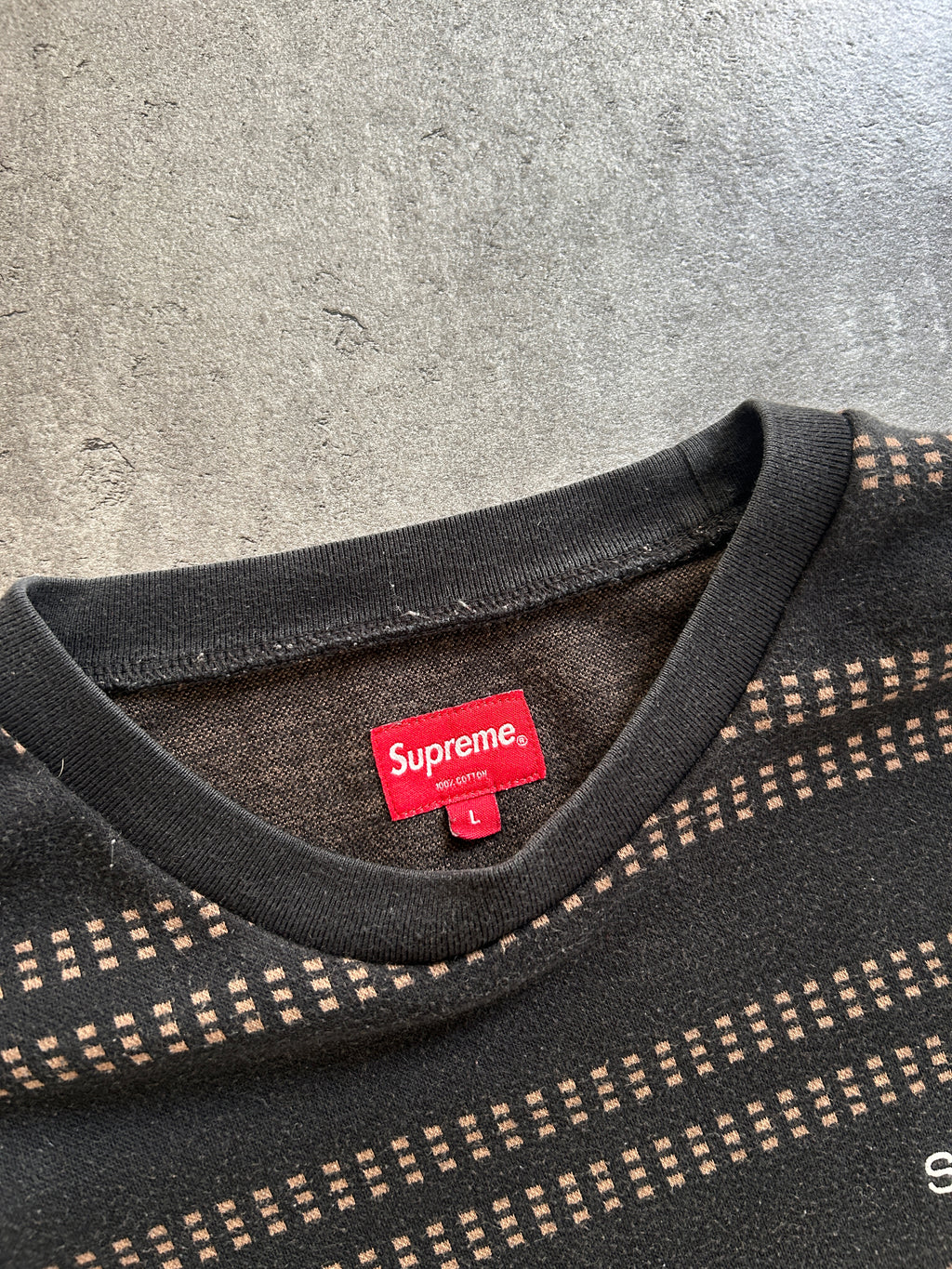 SUPREME DASH STRIPE CREWNECK (M/L)