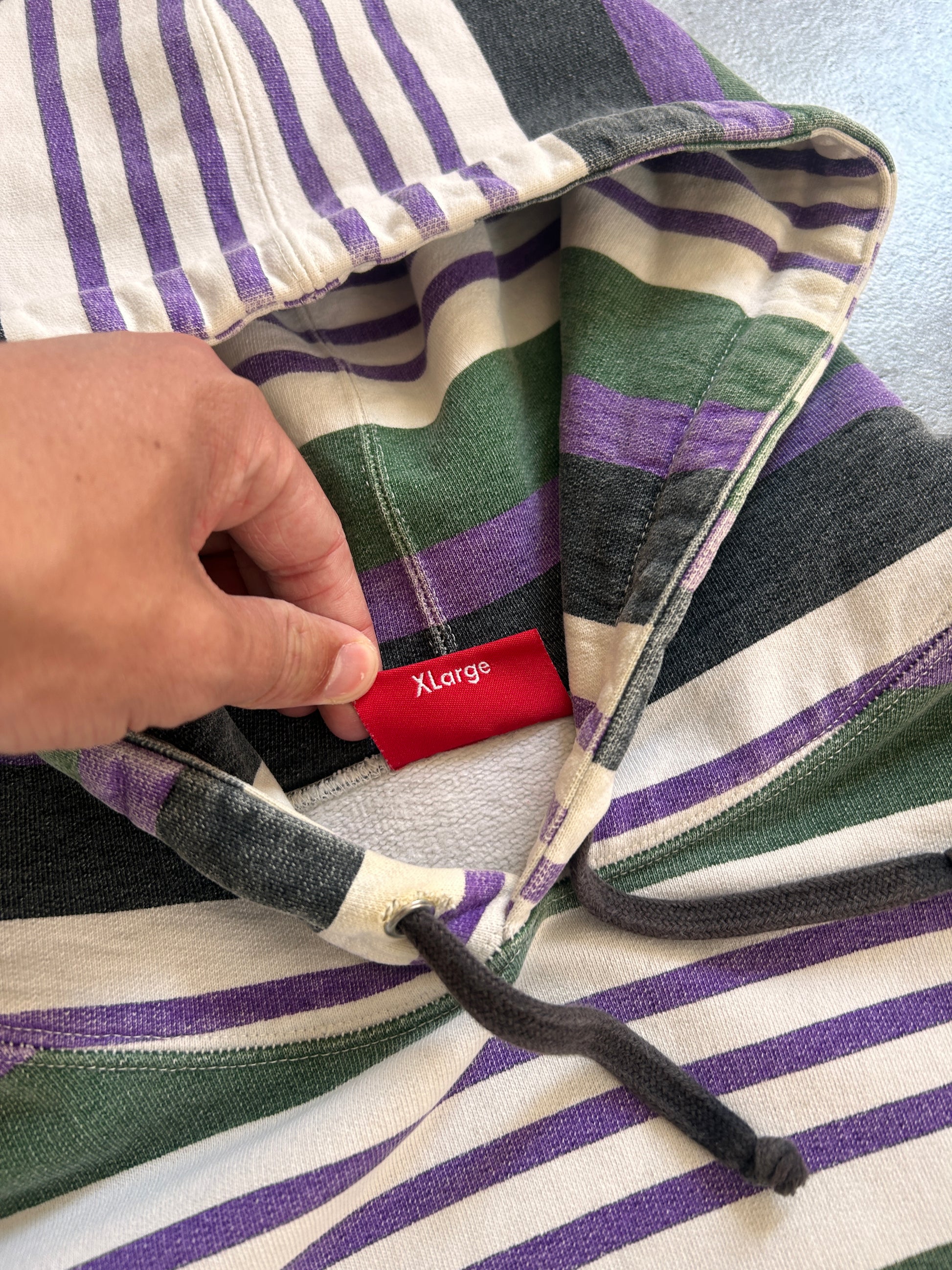SUPREME STRIPED HOODIE “MULTICOLOR” (XL)