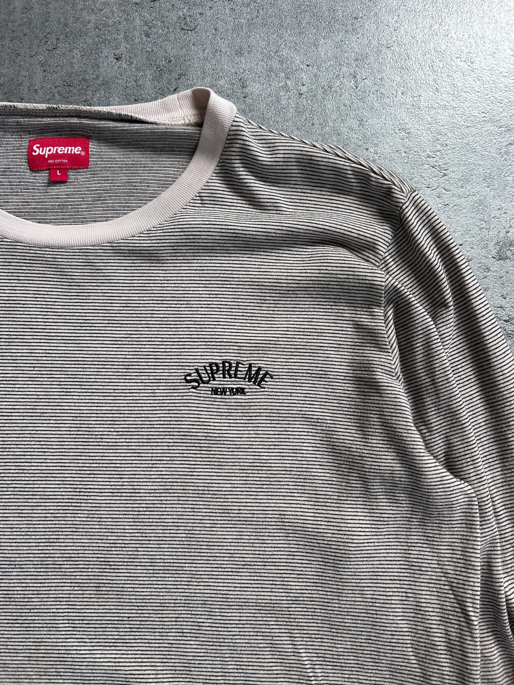 SUPREME MICRO STRIPE LONGSLEEVE (L)