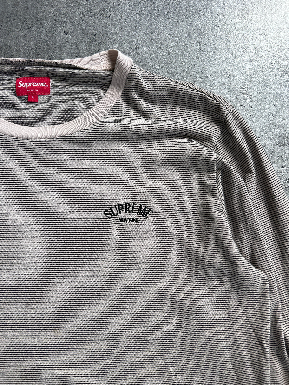SUPREME MICRO STRIPE LONGSLEEVE (L)