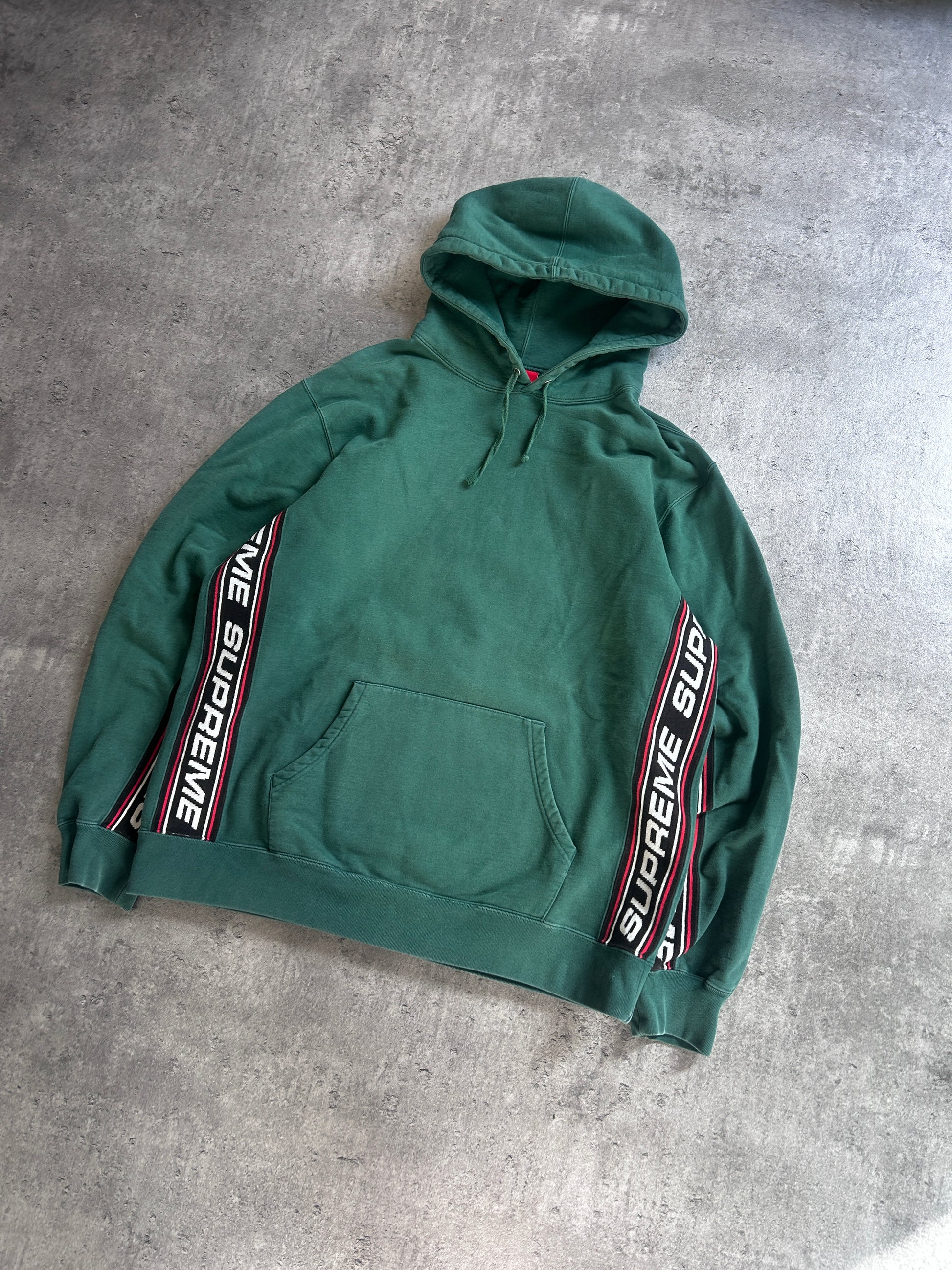 SUPREME TEXT RIB HOODIE FW19 (XL)