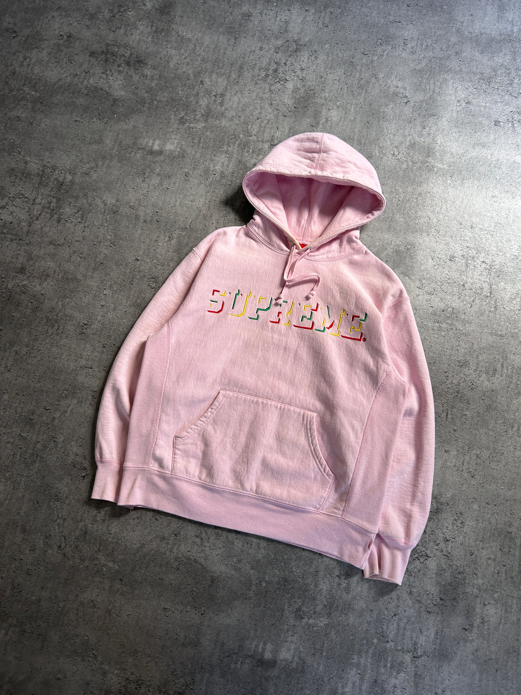 SUPREME DROP SHADOW HOODIE PINK (S)