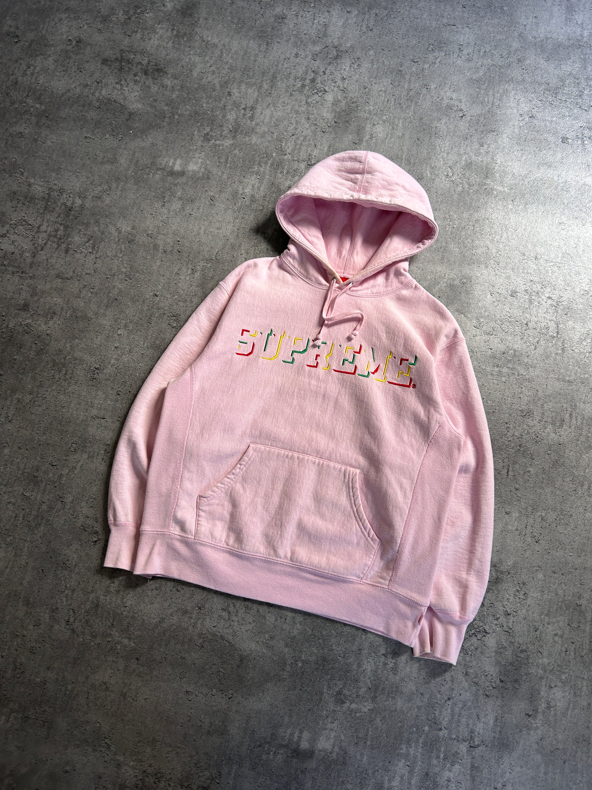 SUPREME DROP SHADOW HOODIE PINK (S)