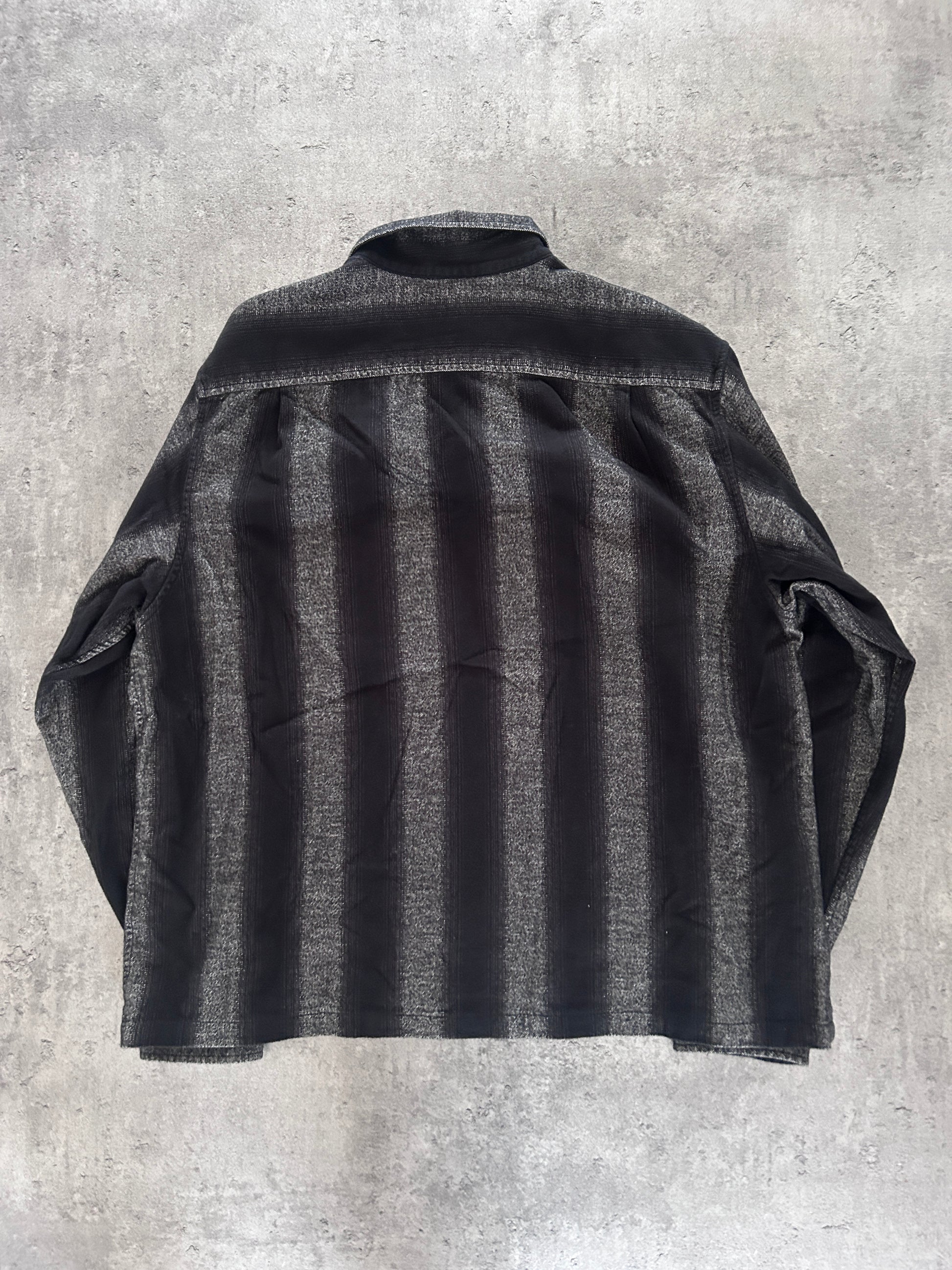 SUPREME STRIPE FLANNEL ZIP UP (XL)