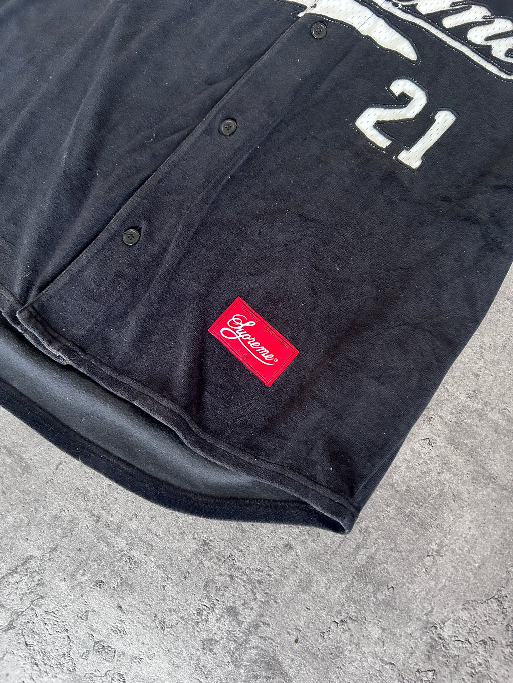 SUPREME VELOUR BASEBALL JERSEY (L)