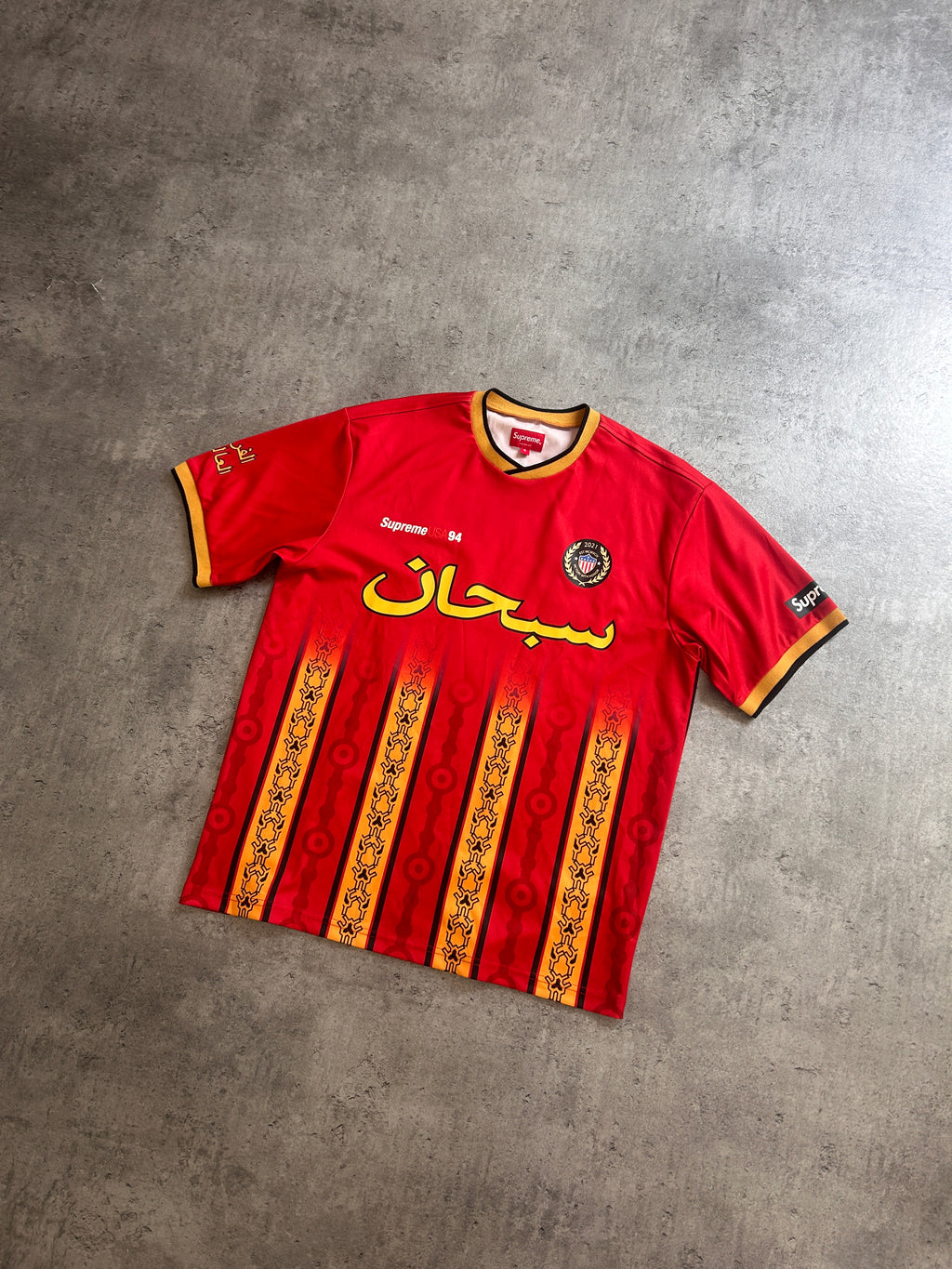 SUPREME ARABIC LOGO SOCCER JERSEY (S/M)
