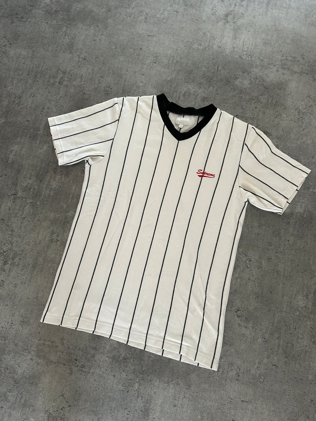 SUPREME PINSTRIPE SOCCER TEE (M)