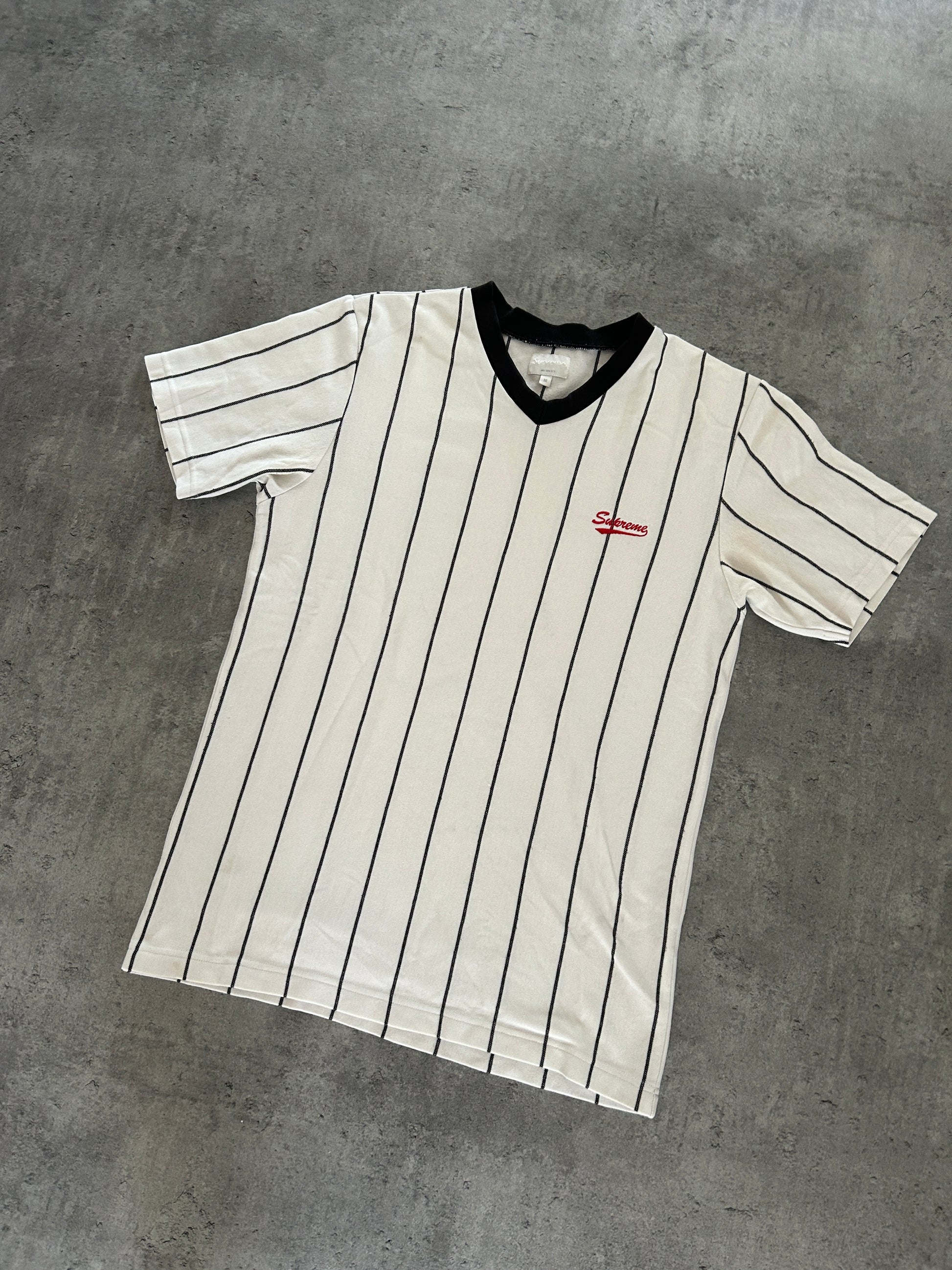 SUPREME PINSTRIPE SOCCER TEE (M)