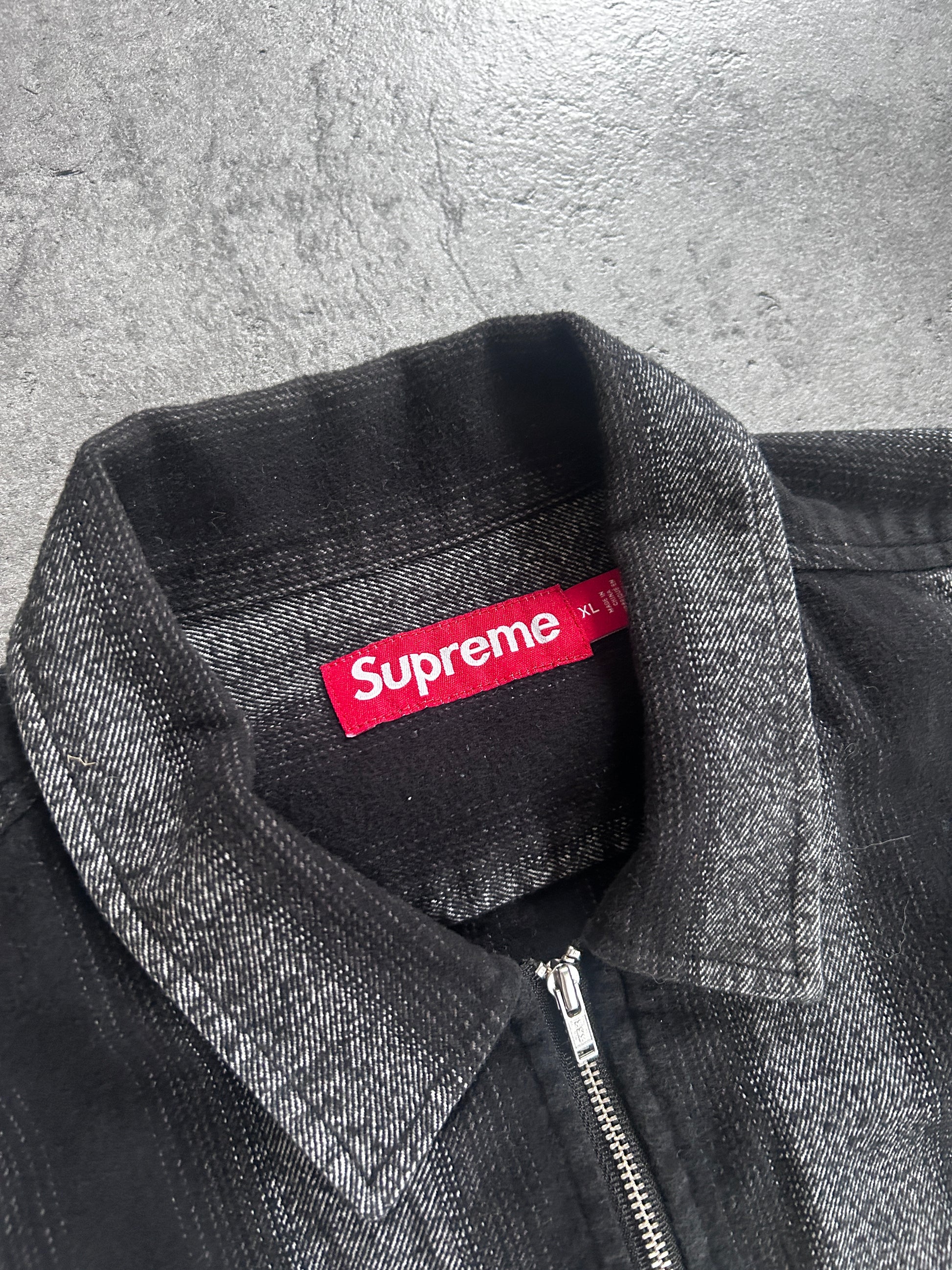 SUPREME STRIPE FLANNEL ZIP UP FW23 (XL)