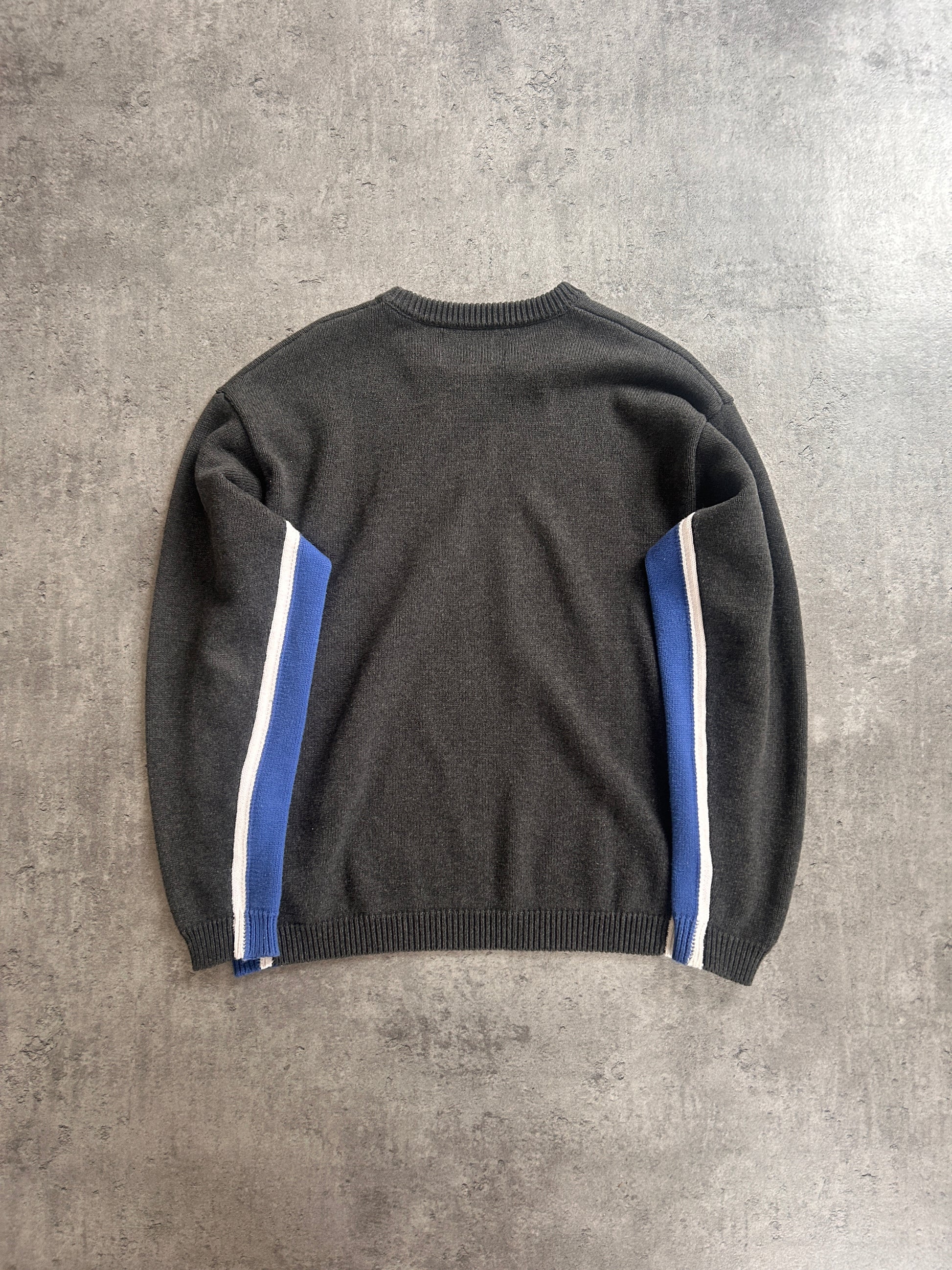 STÜSSY CONTRAST STRIPE KNIT SWEATER (L)