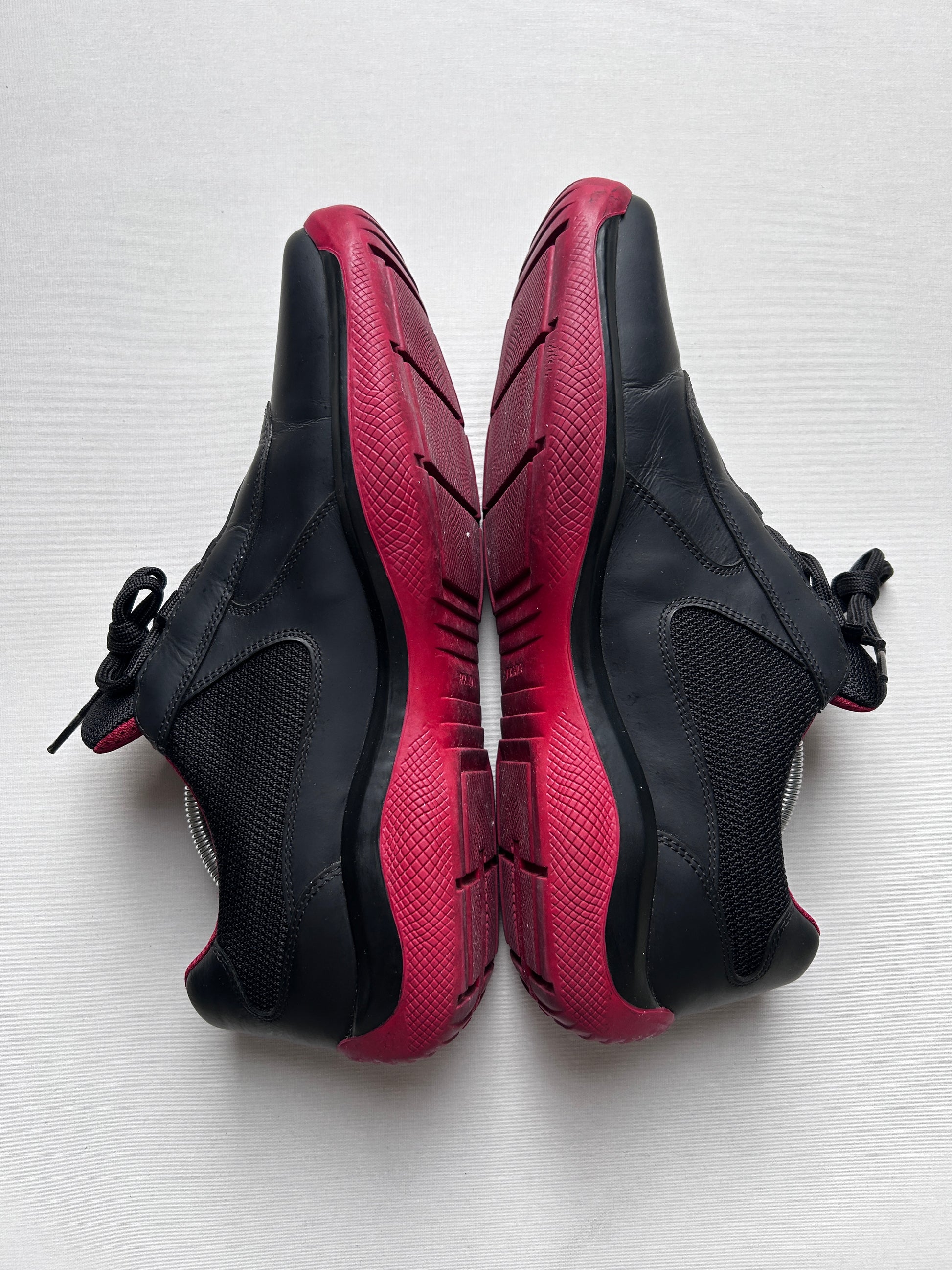 PRADA CUPS OG LEATHER “BLACK/RED” 46EU