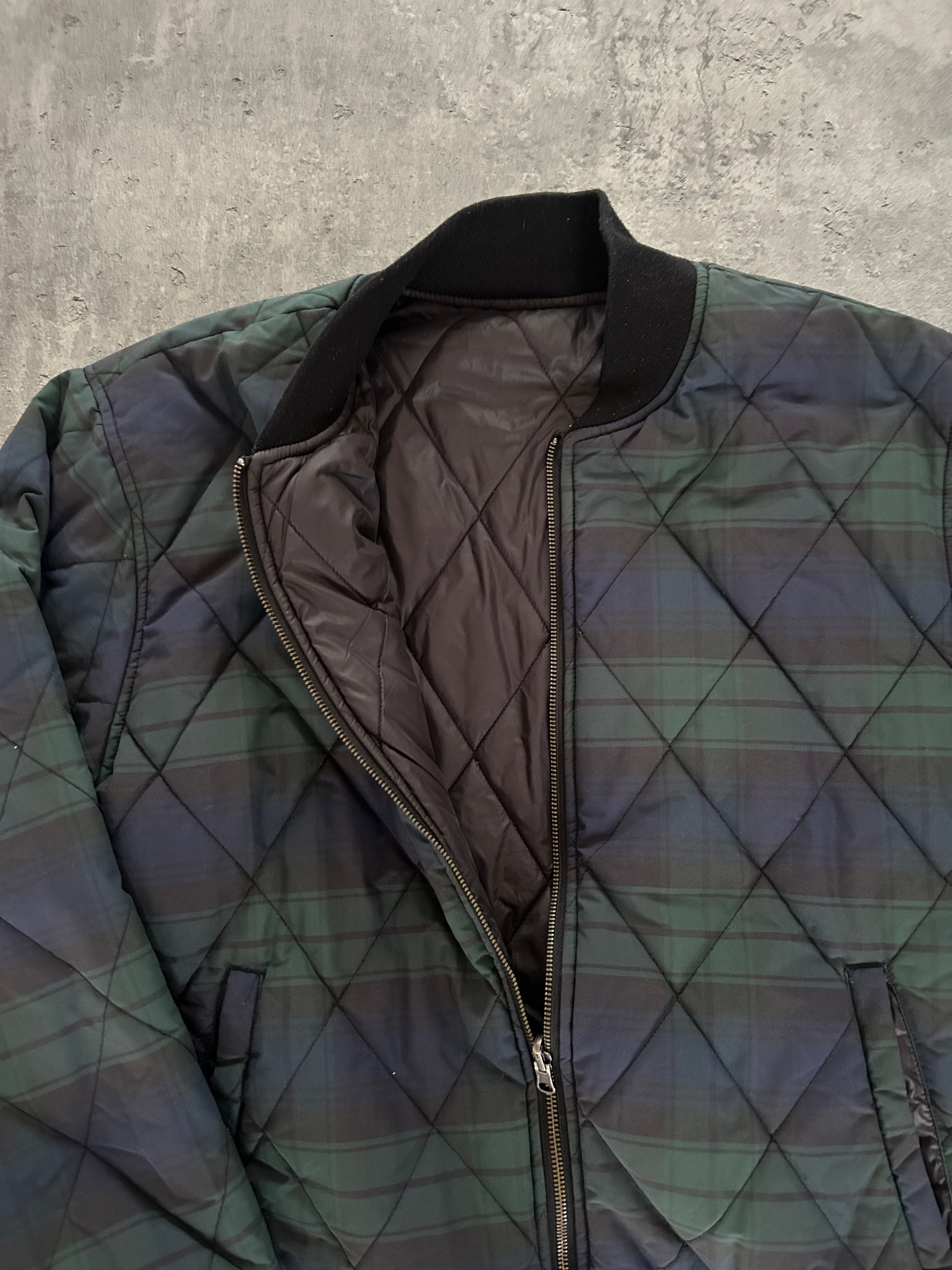 STÜSSY PLAID REVERSIBLE BOMBER JACKET (L)
