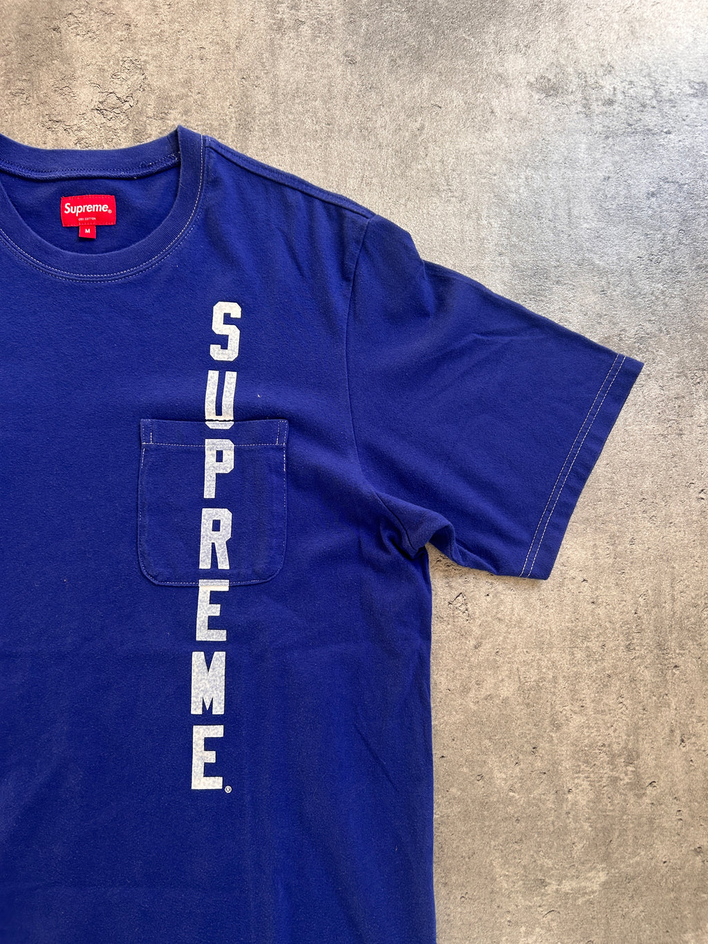SUPREME CONTRAST STITCH POCKET TEE (M)