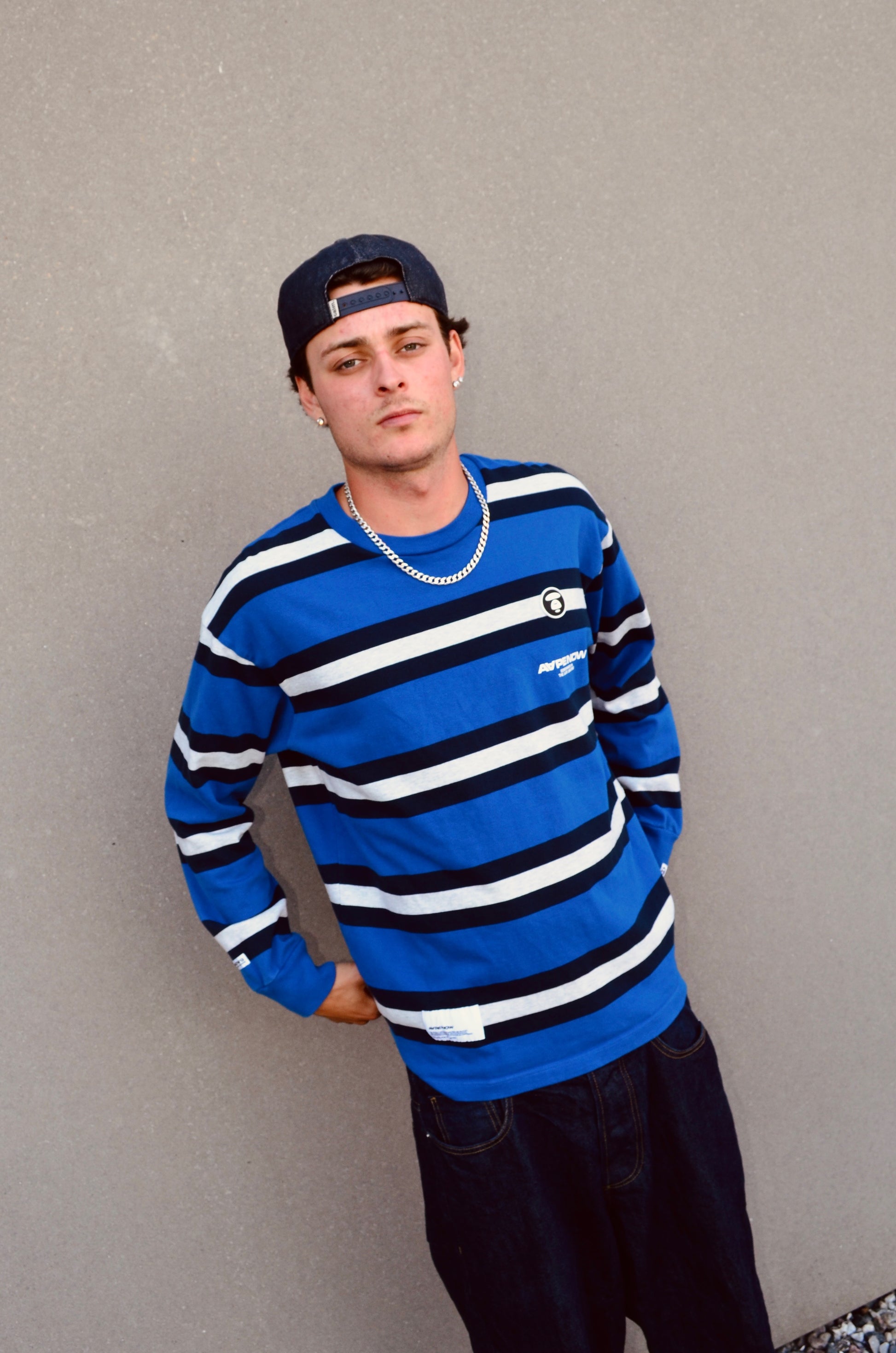 AAPE NOW STRIPE LONGSLEEVE (L)