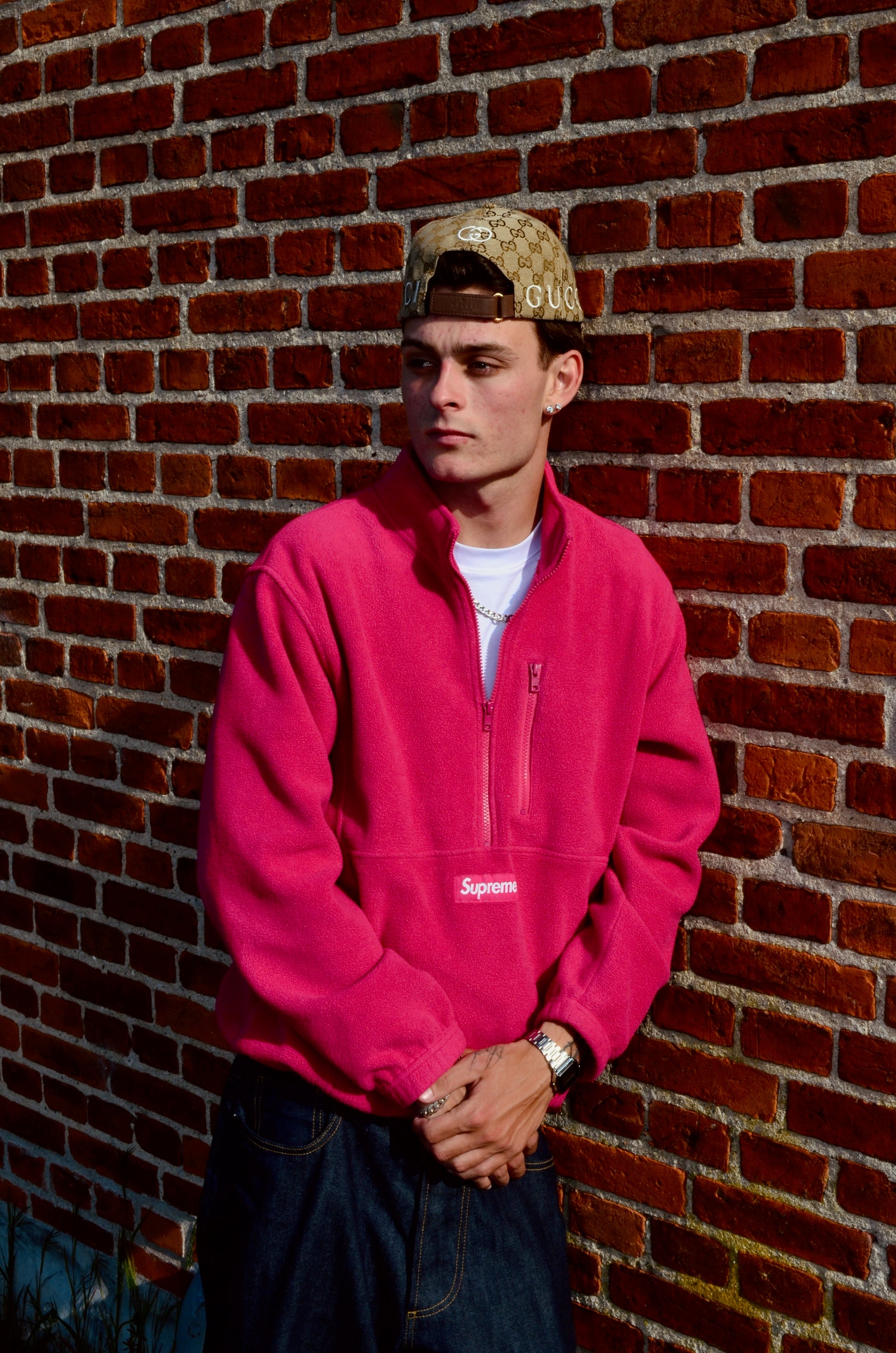 SUPREME POLARTEC HALF ZIP PULLOVER (M)