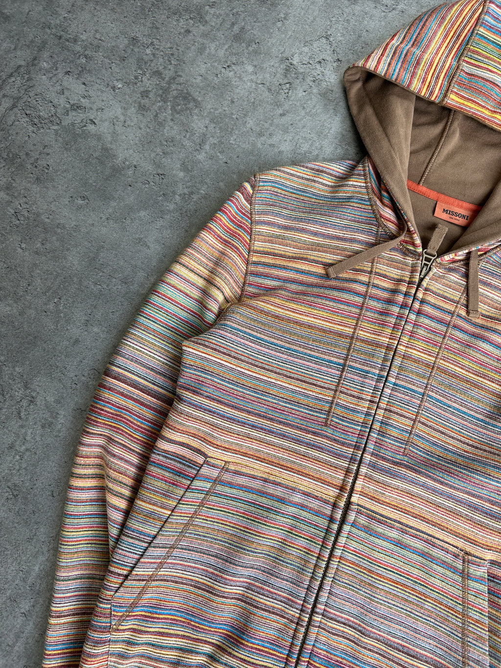 MISSONI MULTICOLOR STRIPE ZIP UP (XS)