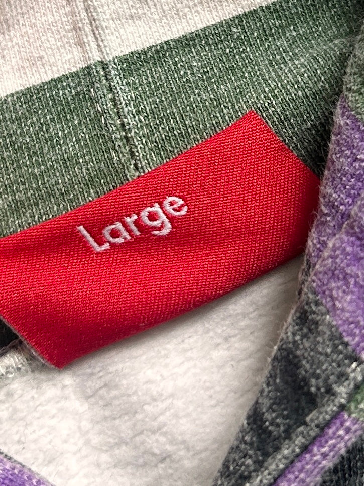 SUPREME MULTICOLOR STRIPED HOODIE (L)