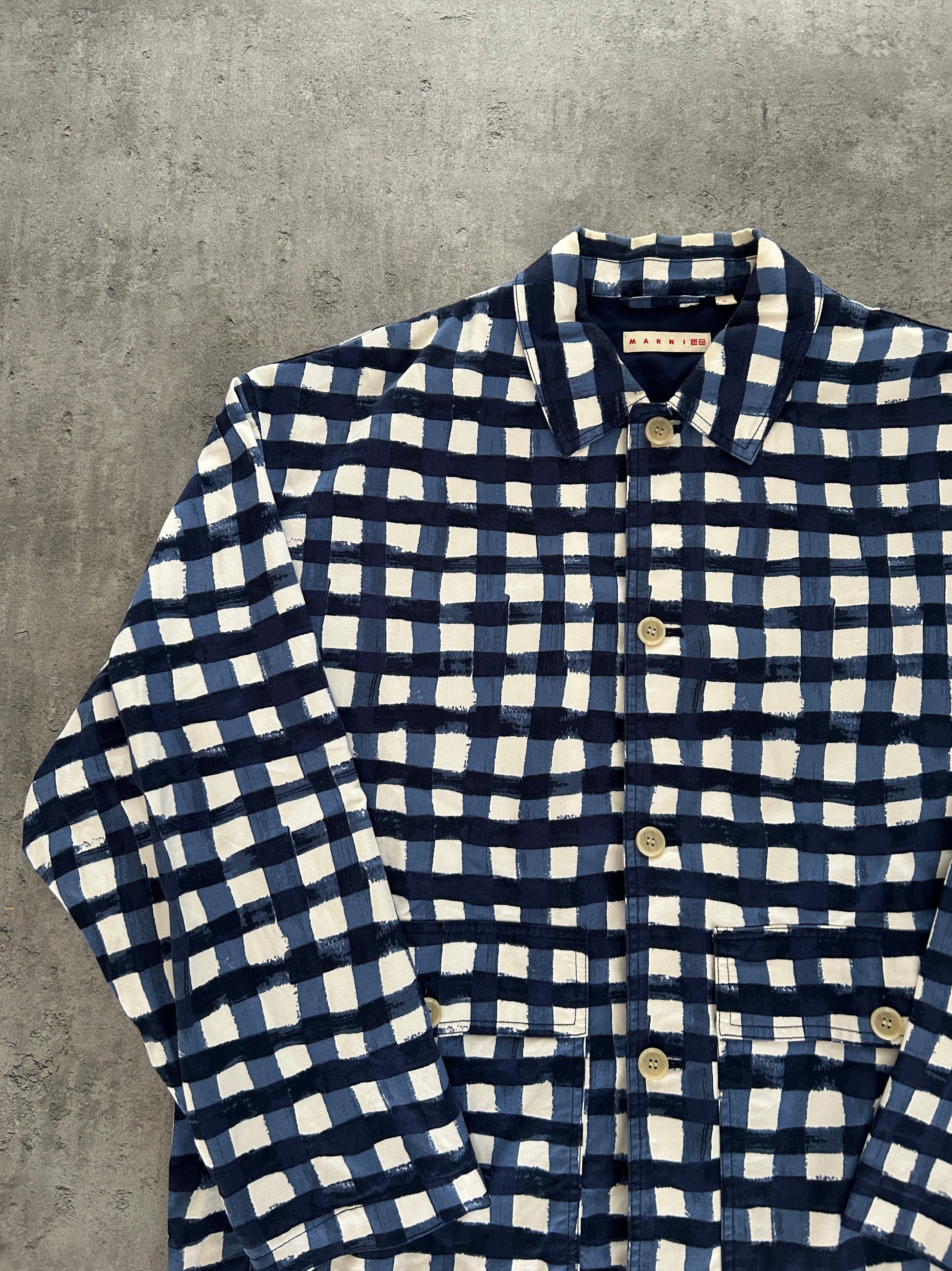 MARNI X UNIQLO JAKKE “BLÅ/HVID” (XL)