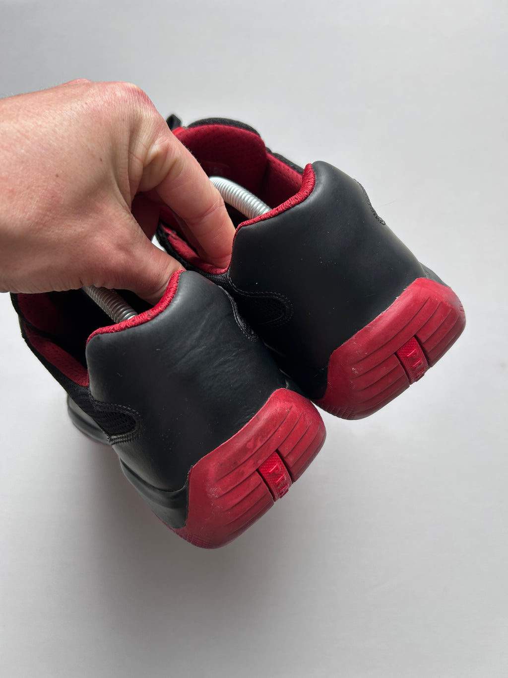 PRADA CUPS OG LEATHER “BLACK/RED” 46EU