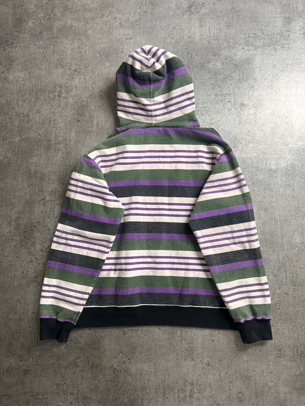 SUPREME MULTICOLOR STRIPED HOODIE (L)