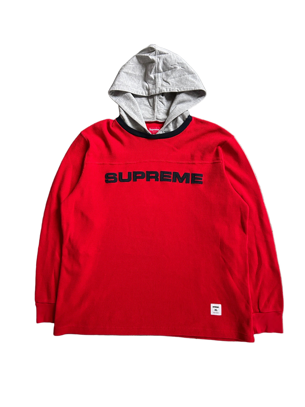 SUPREME WAFFLE RINGER HOODIE (XL)