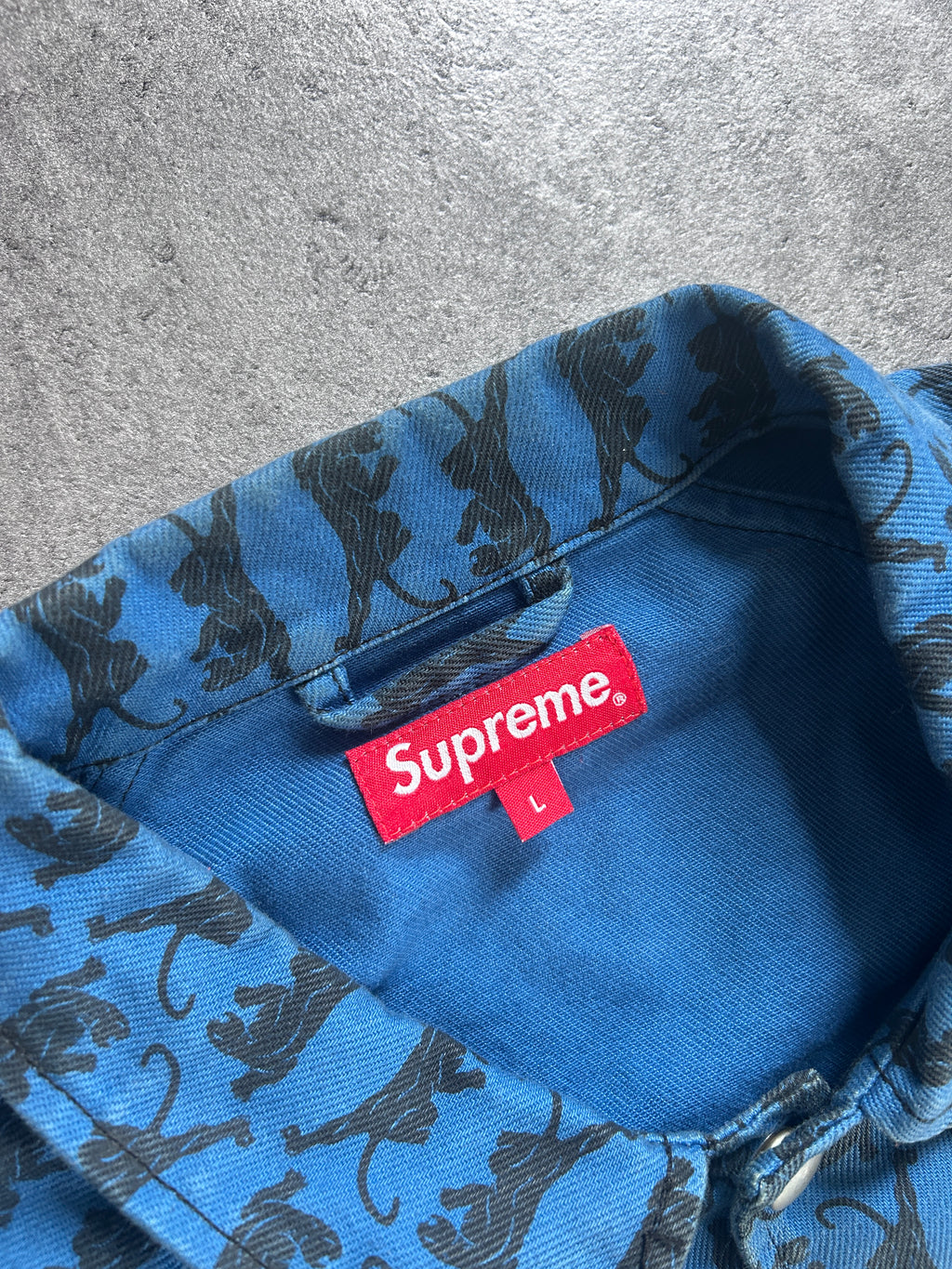 SUPREME TWILL JACKET “PANTHER BLUE” (L)