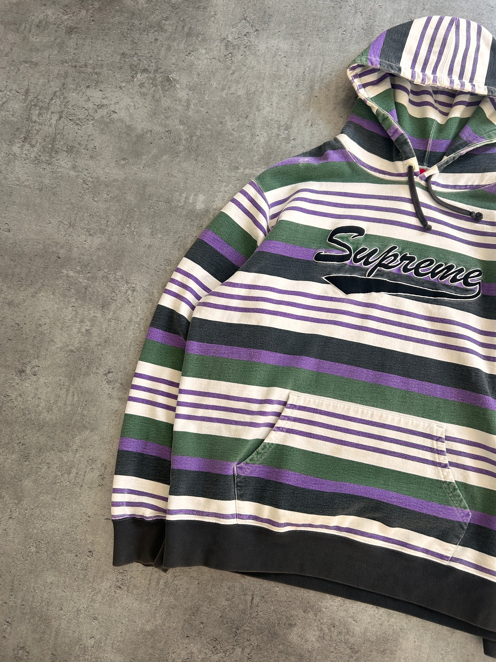 SUPREME STRIPED HOODIE “MULTICOLOR” (XL)