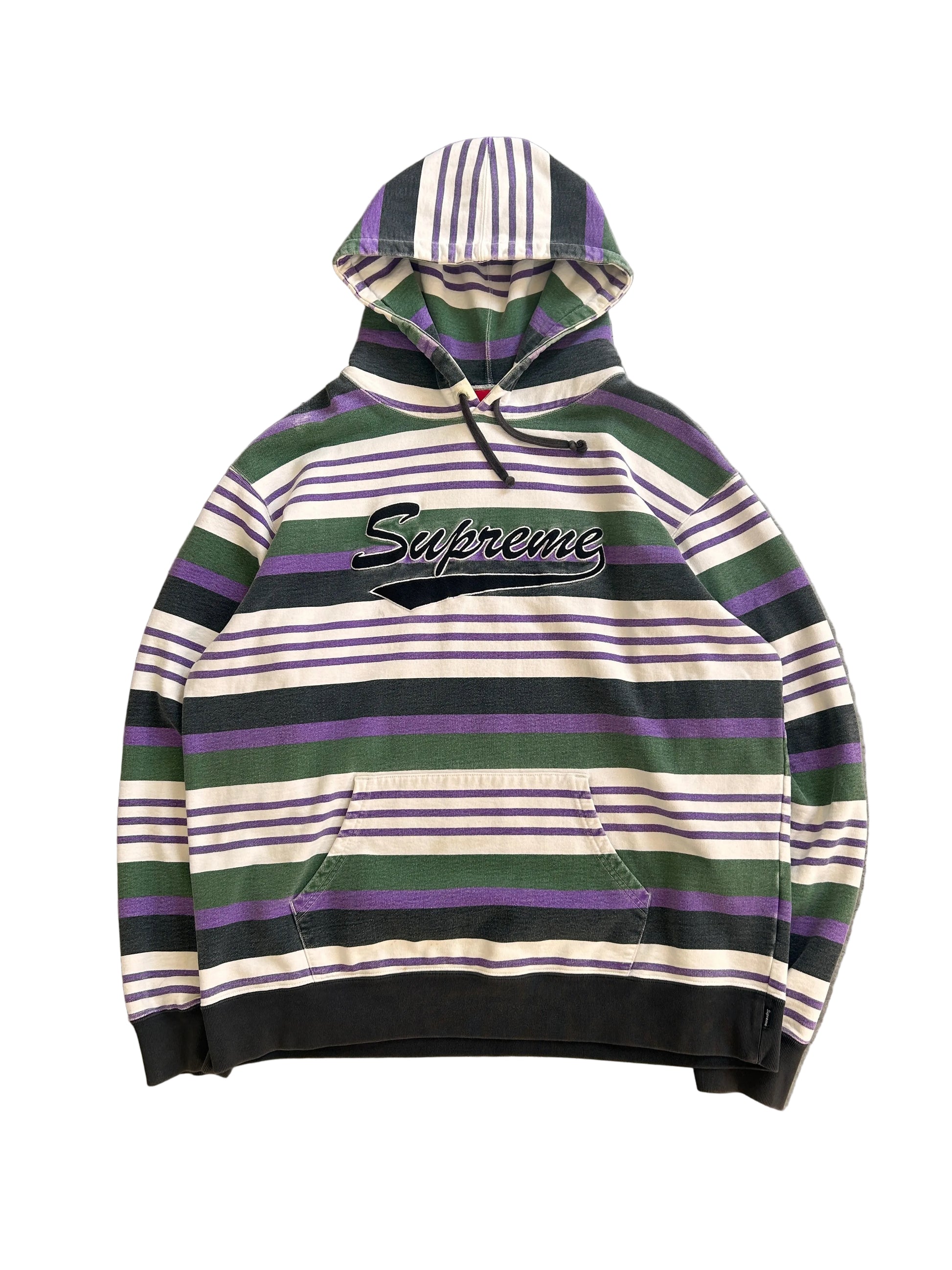 SUPREME STRIPED HOODIE “MULTICOLOR” (XL)