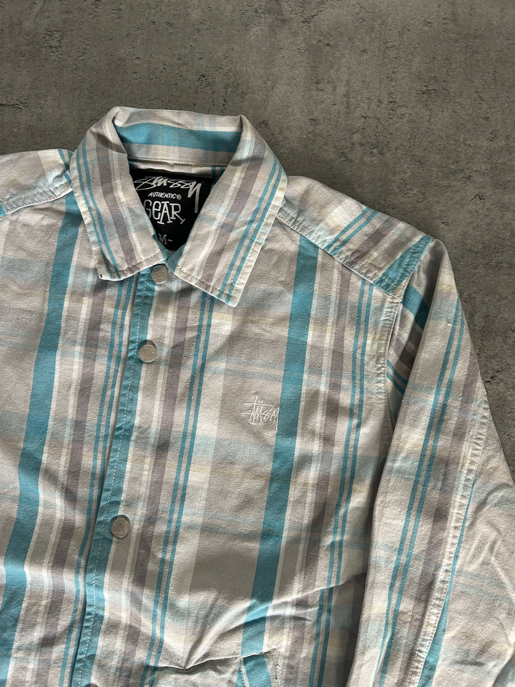 STÜSSY BLUE/WHITE COACH JACKET (S)