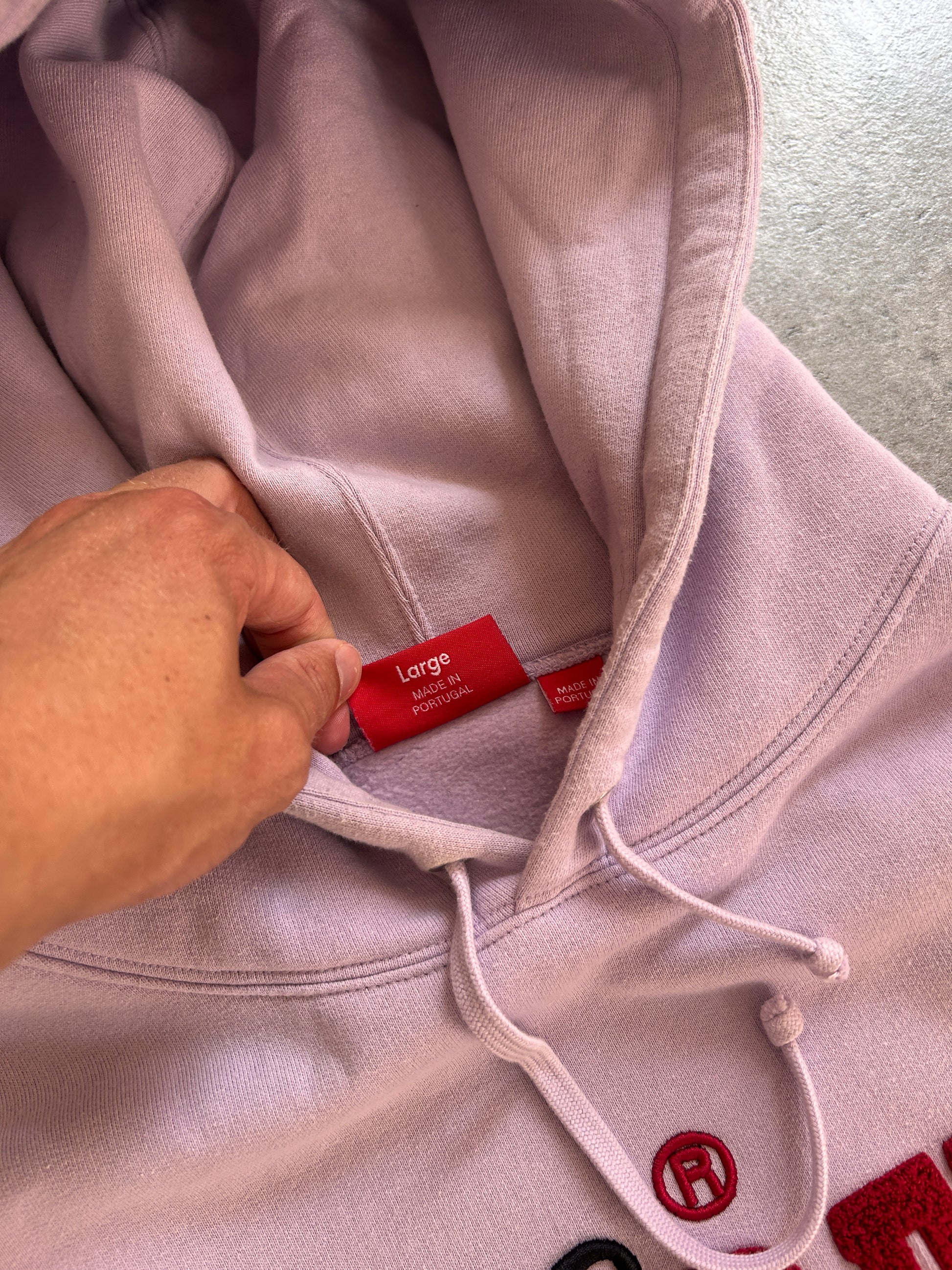 SUPREME EMBROIDERED CHENILLE HOODIE (L)