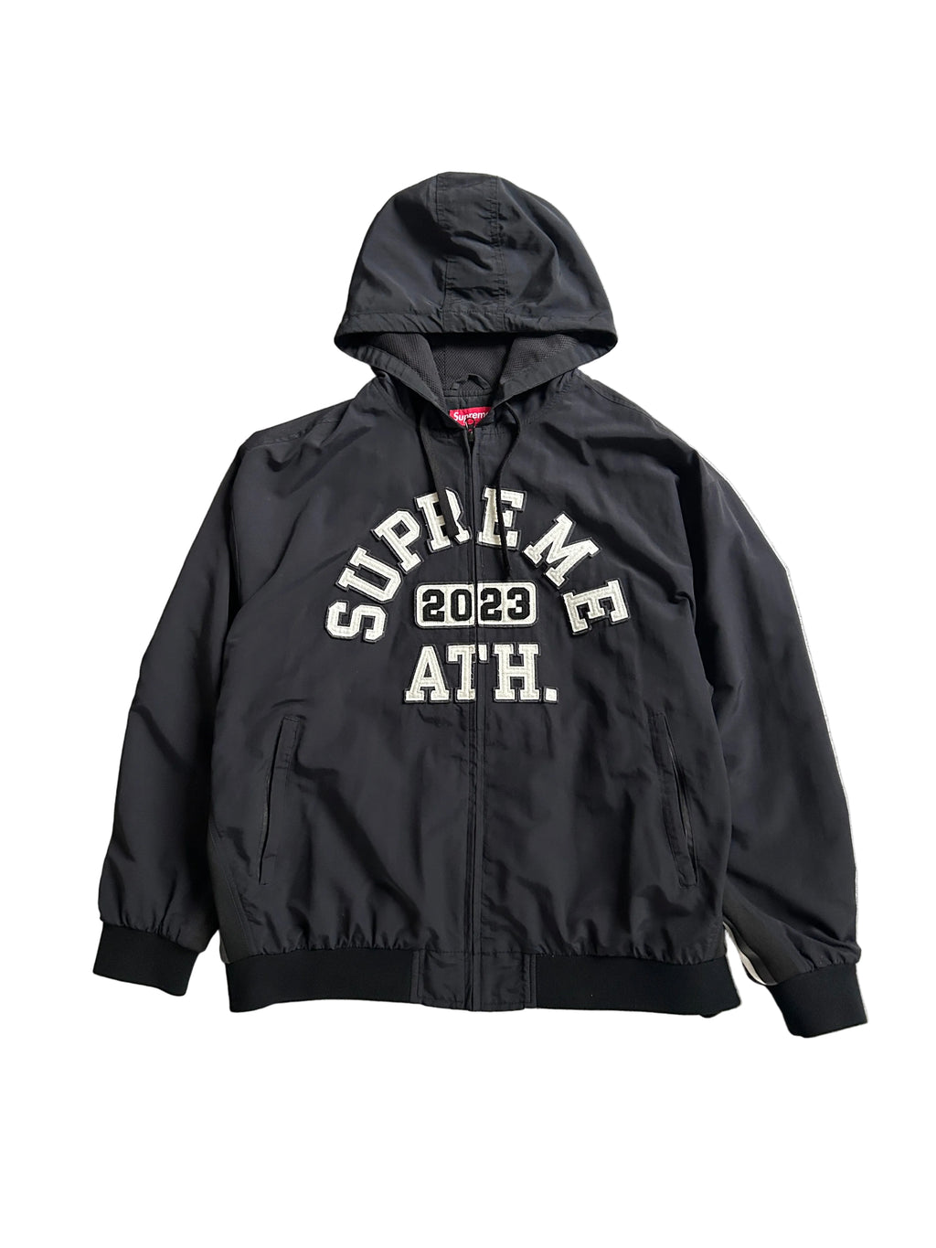 SUPREME APPLIQUE HOODED TRACKJACKET (XL)