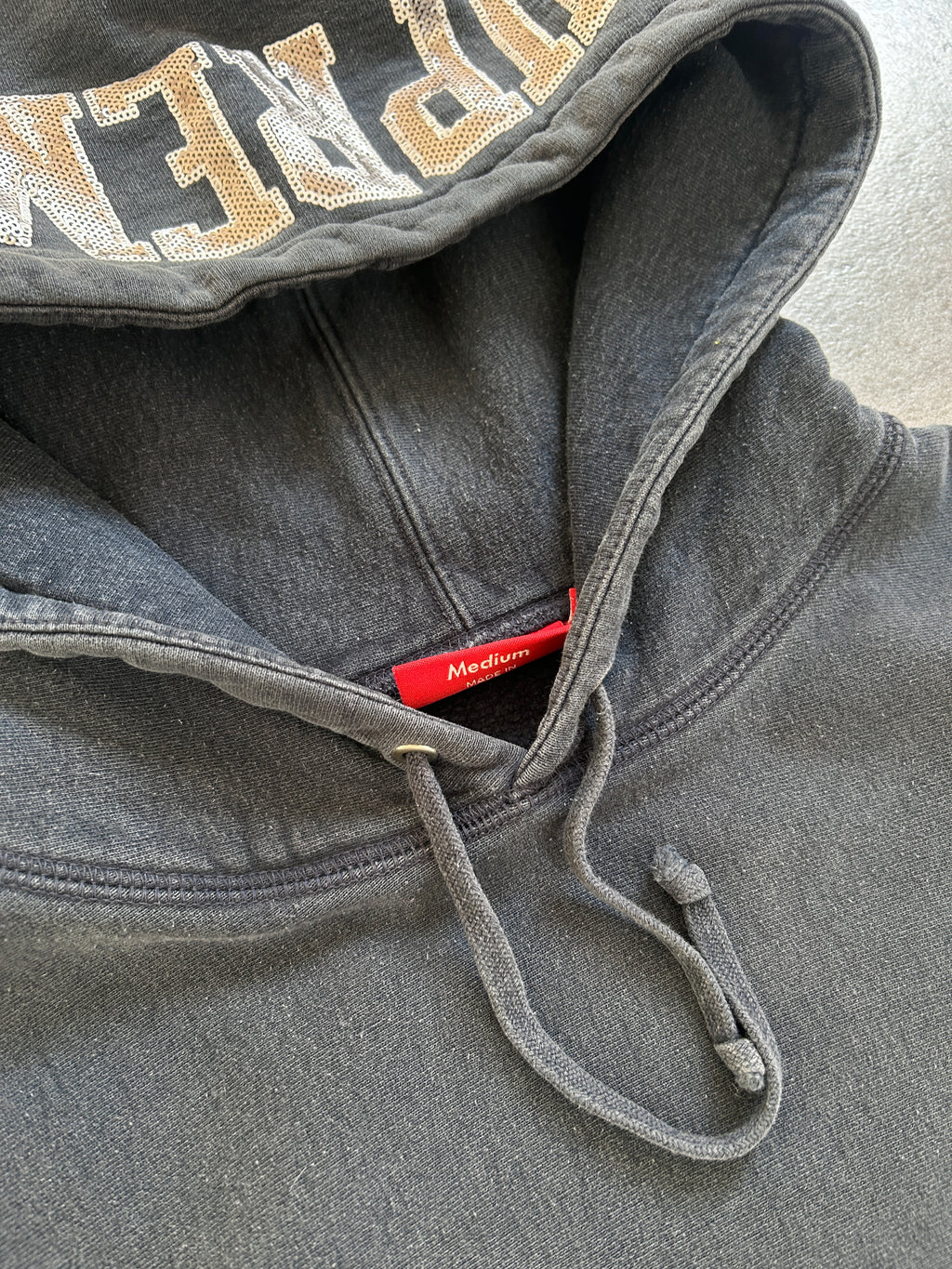 SUPREME SEQUIN ARC HOODIE (M)