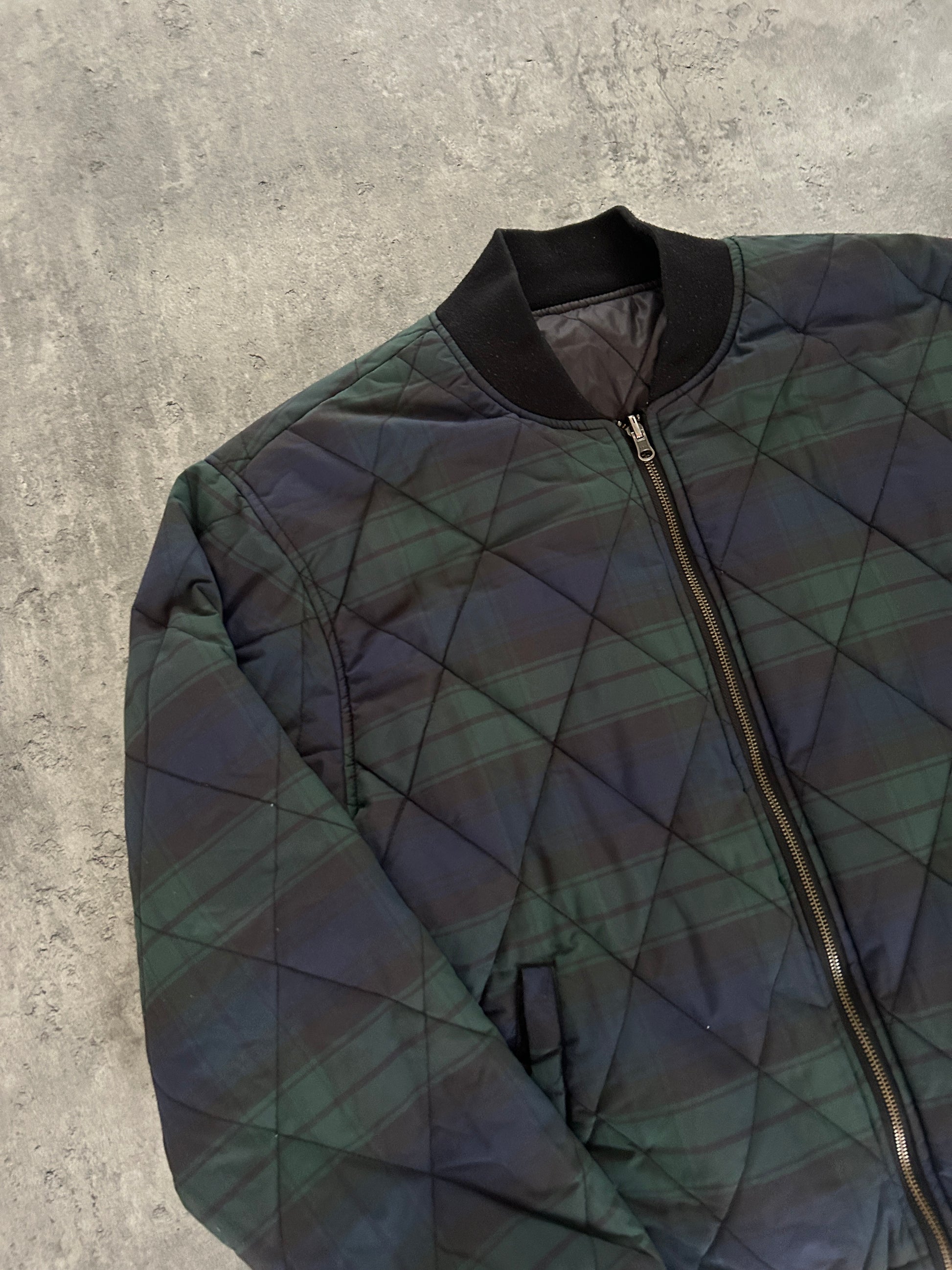STÜSSY PLAID REVERSIBLE BOMBER JACKET (L)