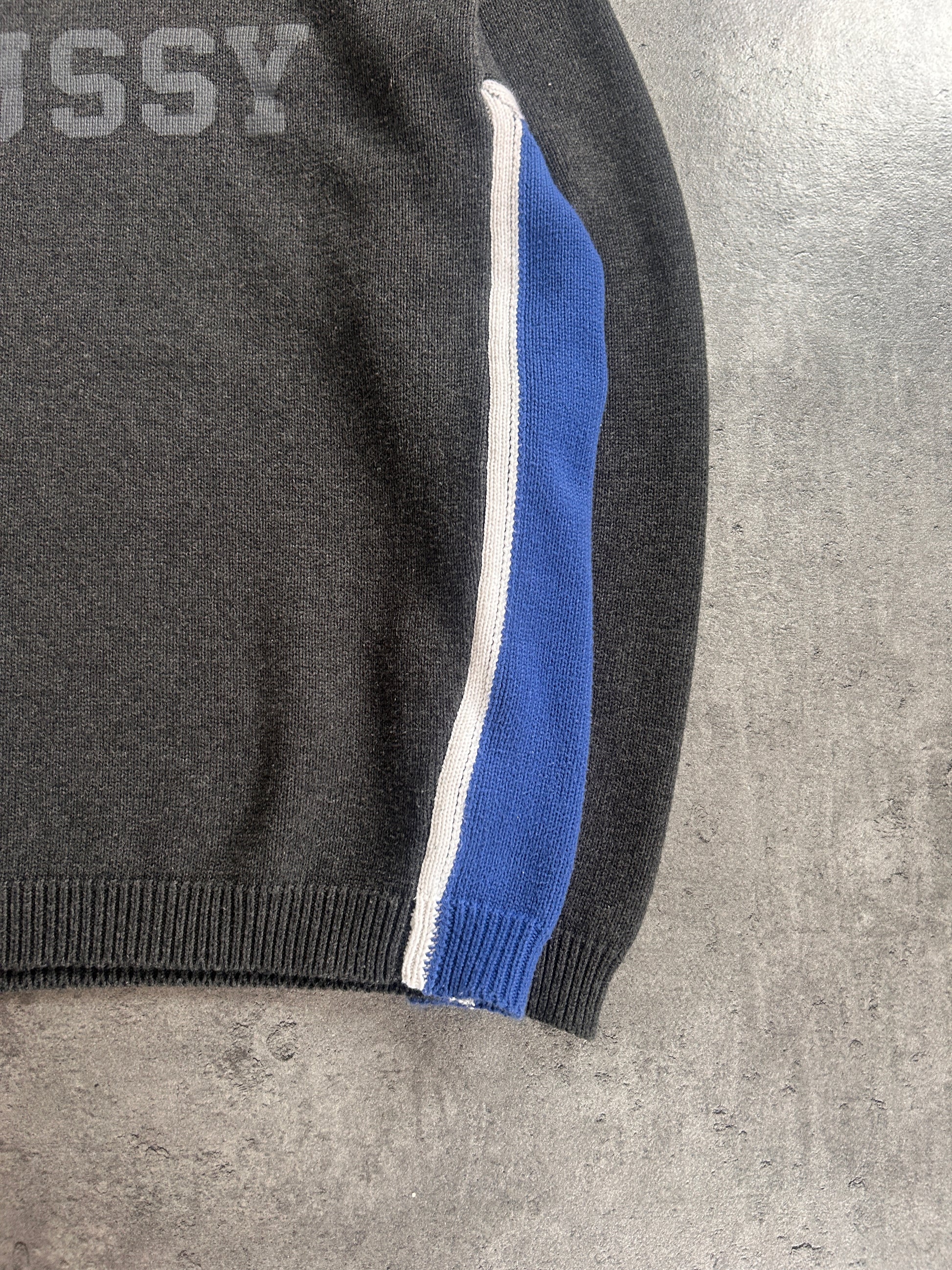 STÜSSY CONTRAST STRIPE KNIT SWEATER (L)