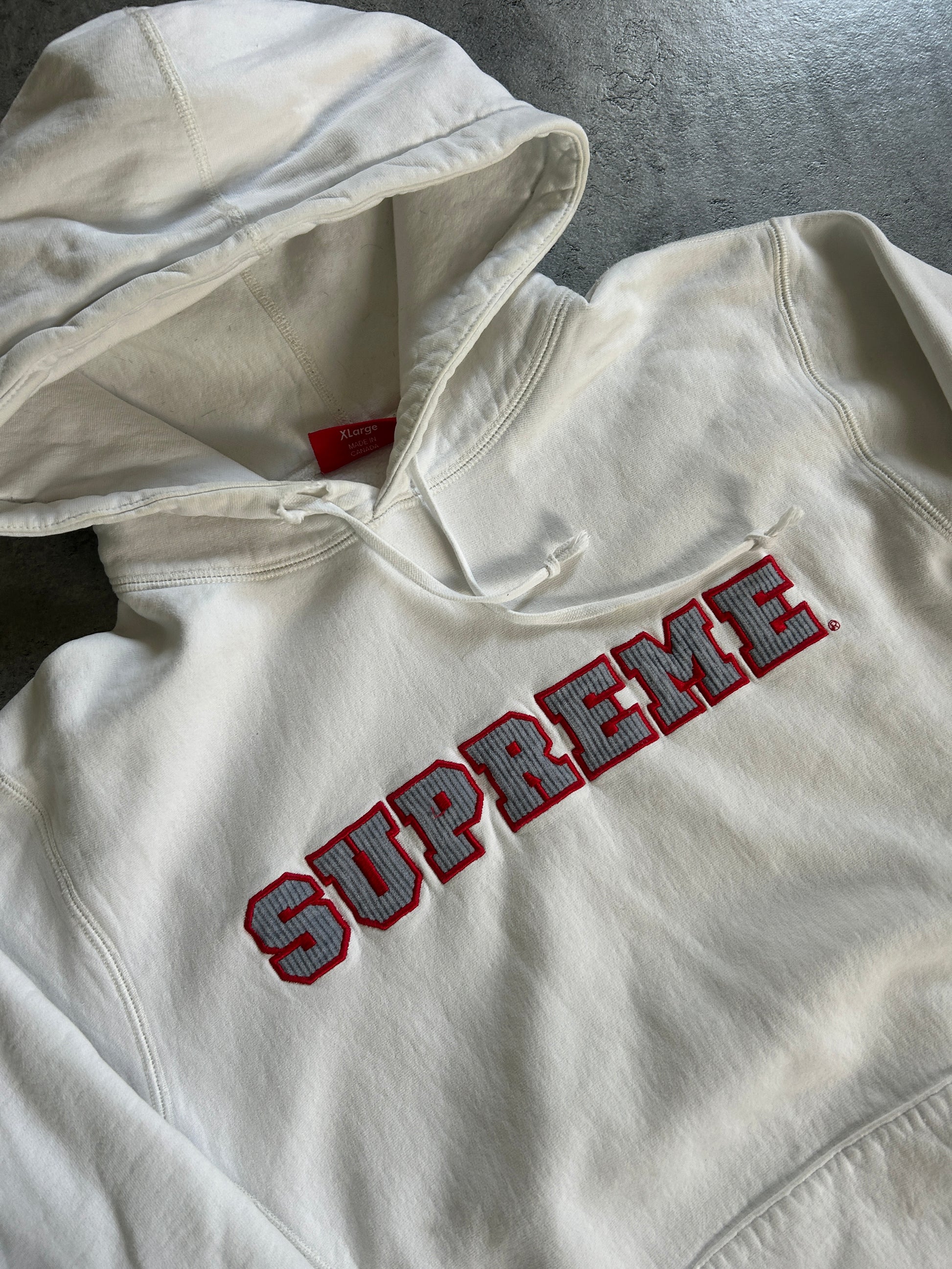 SUPREME CORD COLLEGIATE HOODIE SS18 (XL)
