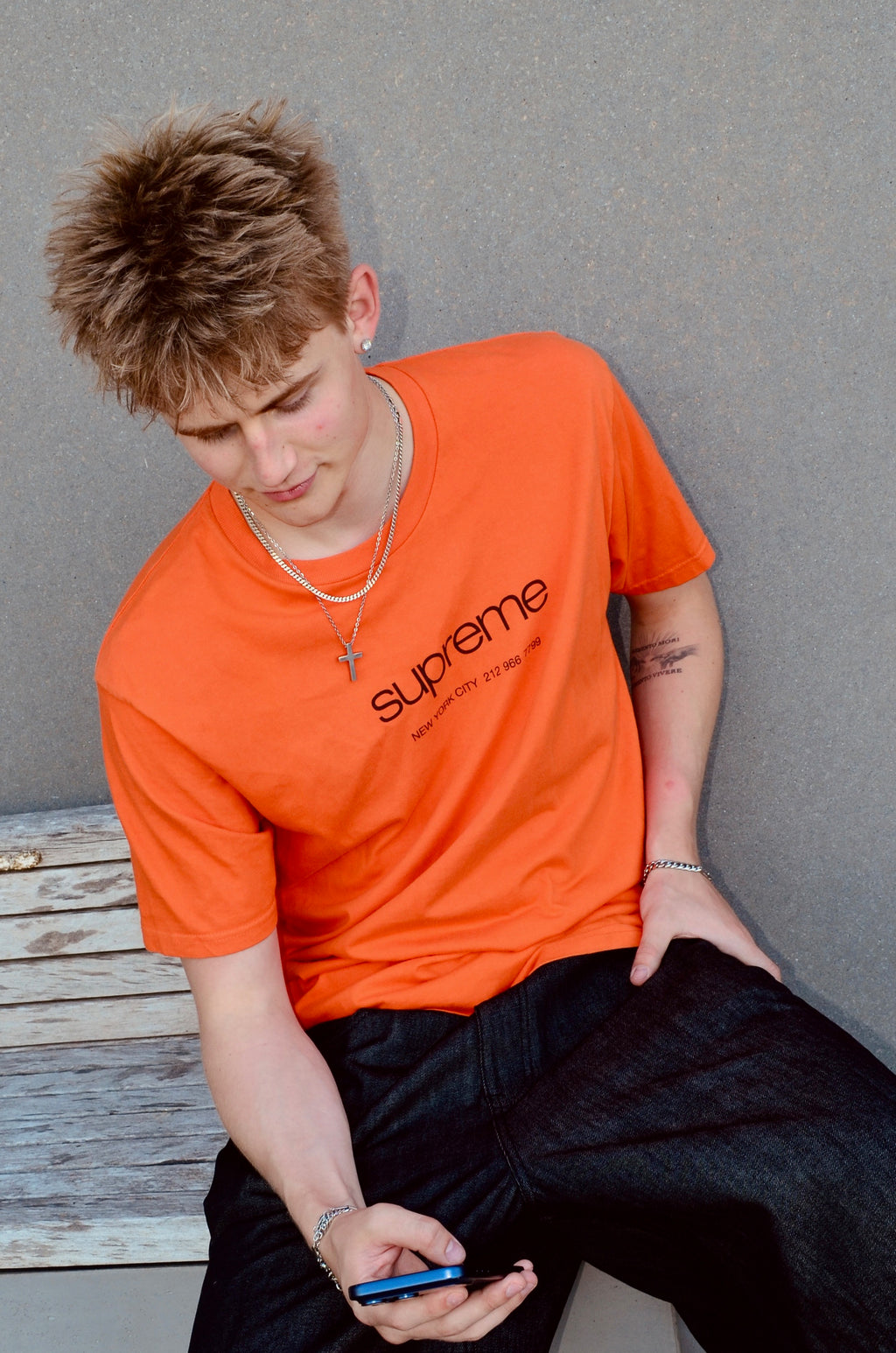SUPREME SHOP TEE ORANGE (L)