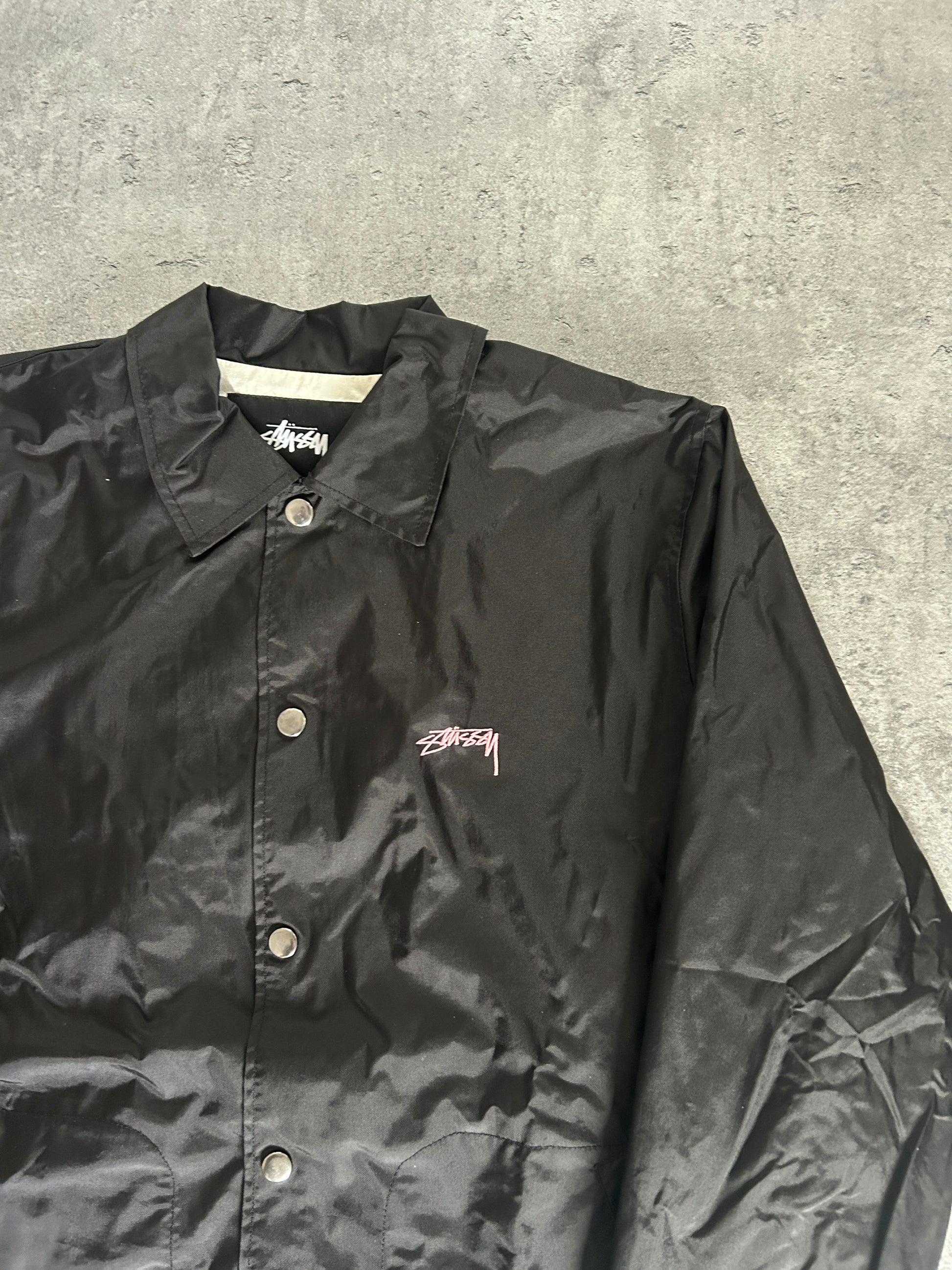 STÜSSY BLACK/PINK COACH JACKET (S)