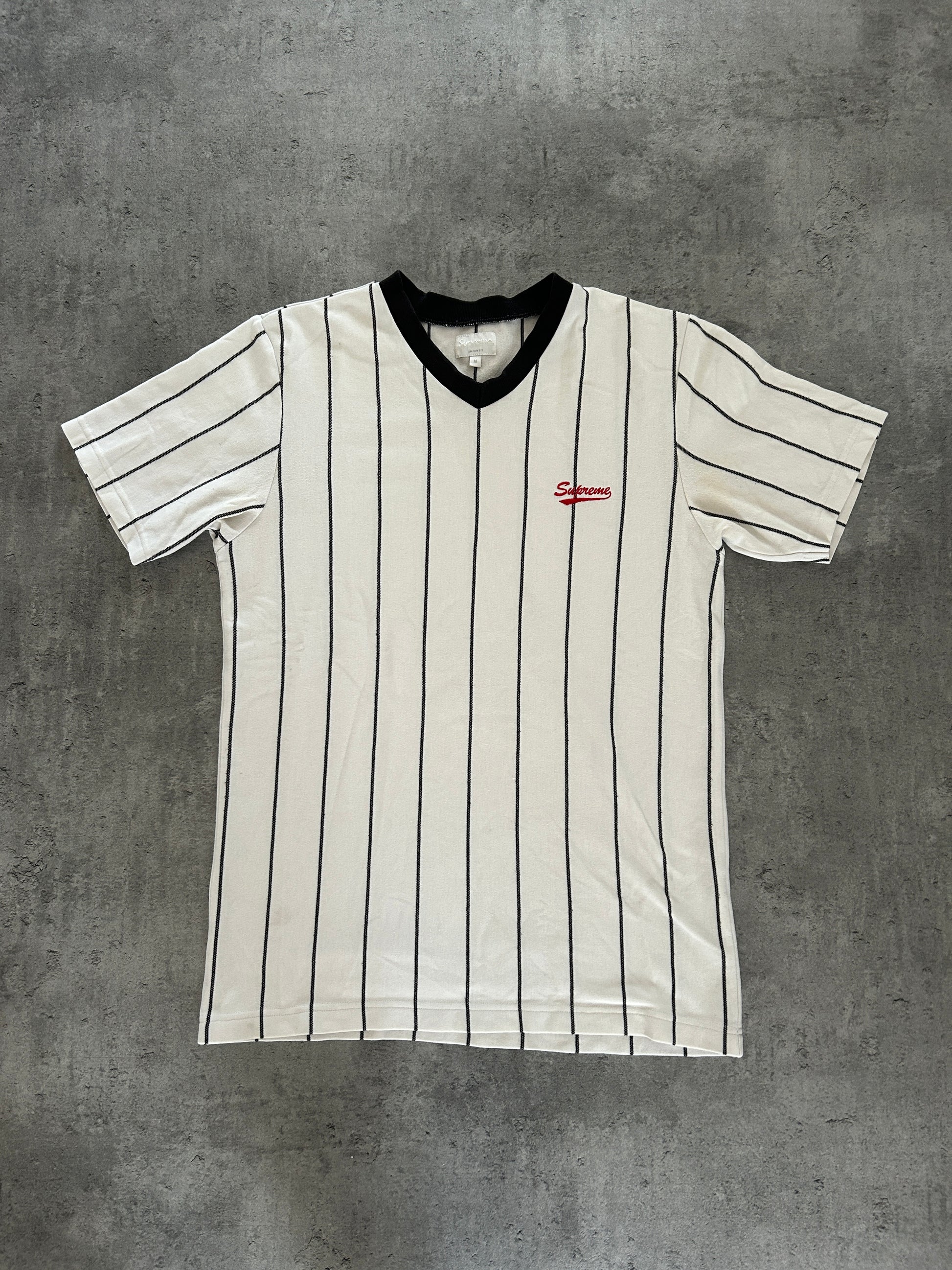 SUPREME PINSTRIPE SOCCER TEE (M)