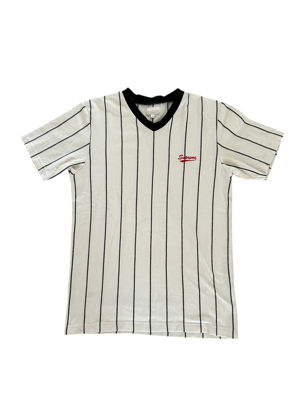 SUPREME PINSTRIPE SOCCER TEE (M)