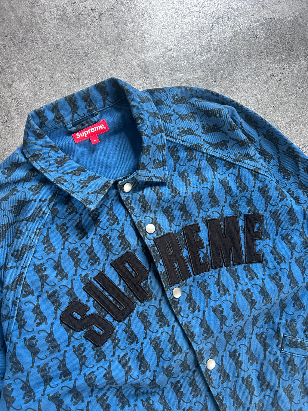 SUPREME TWILL JACKET “PANTHER BLUE” (L)