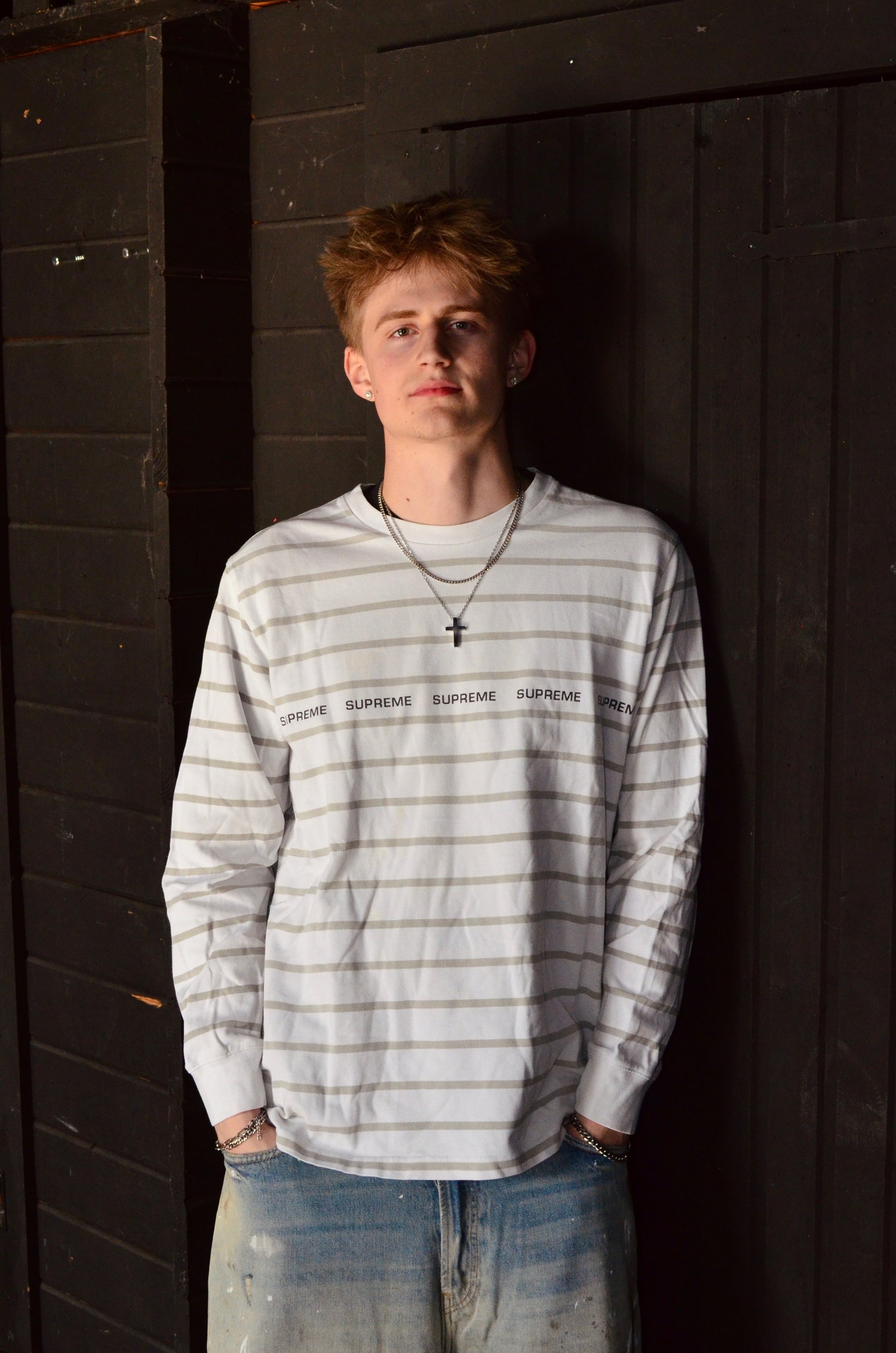 SUPREME PRINTED STRIPE LONGSLEEVE (L/XL)