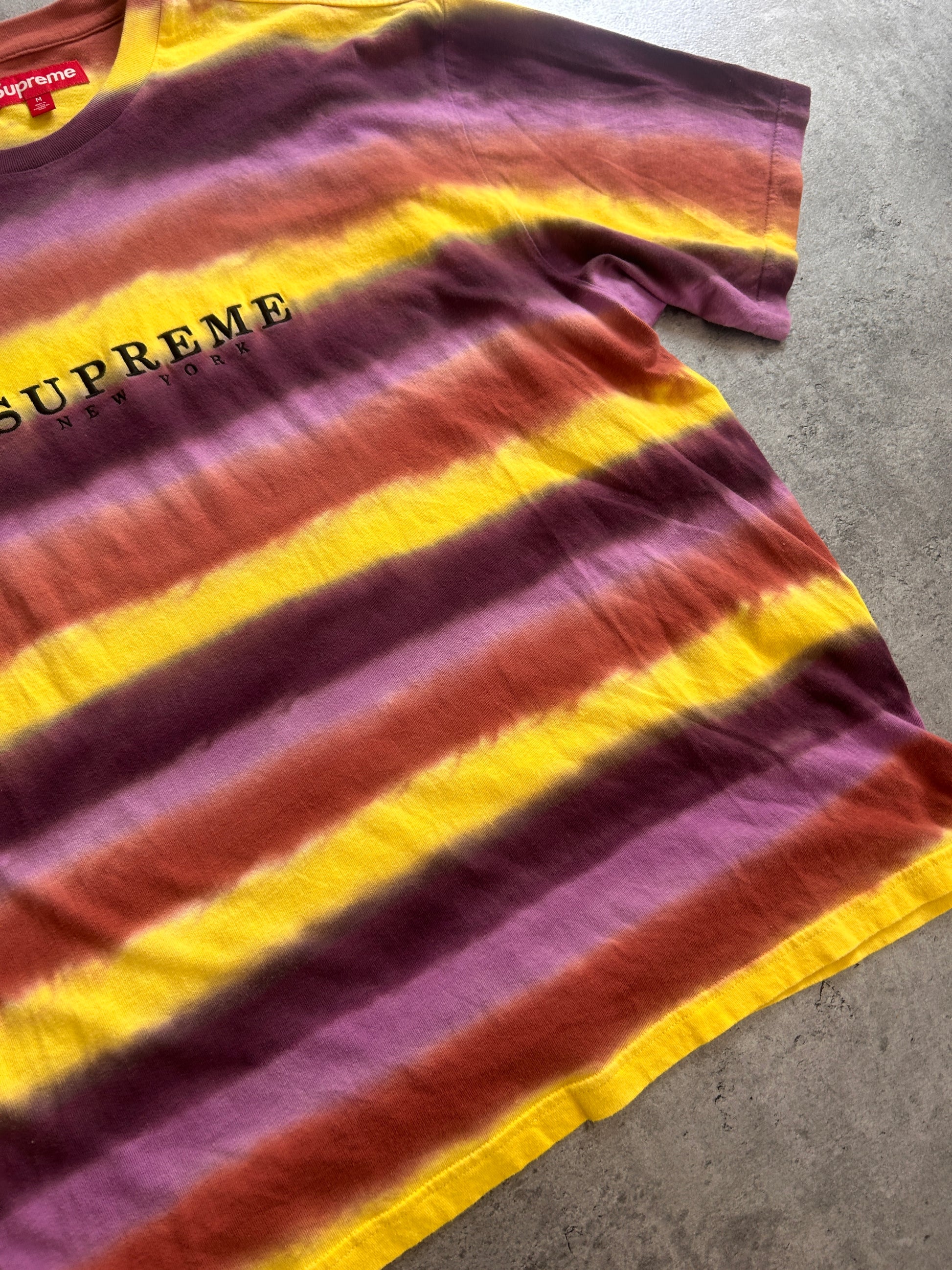 SUPREME DYED STRIPE TEE “MULTICOLOR” (M)