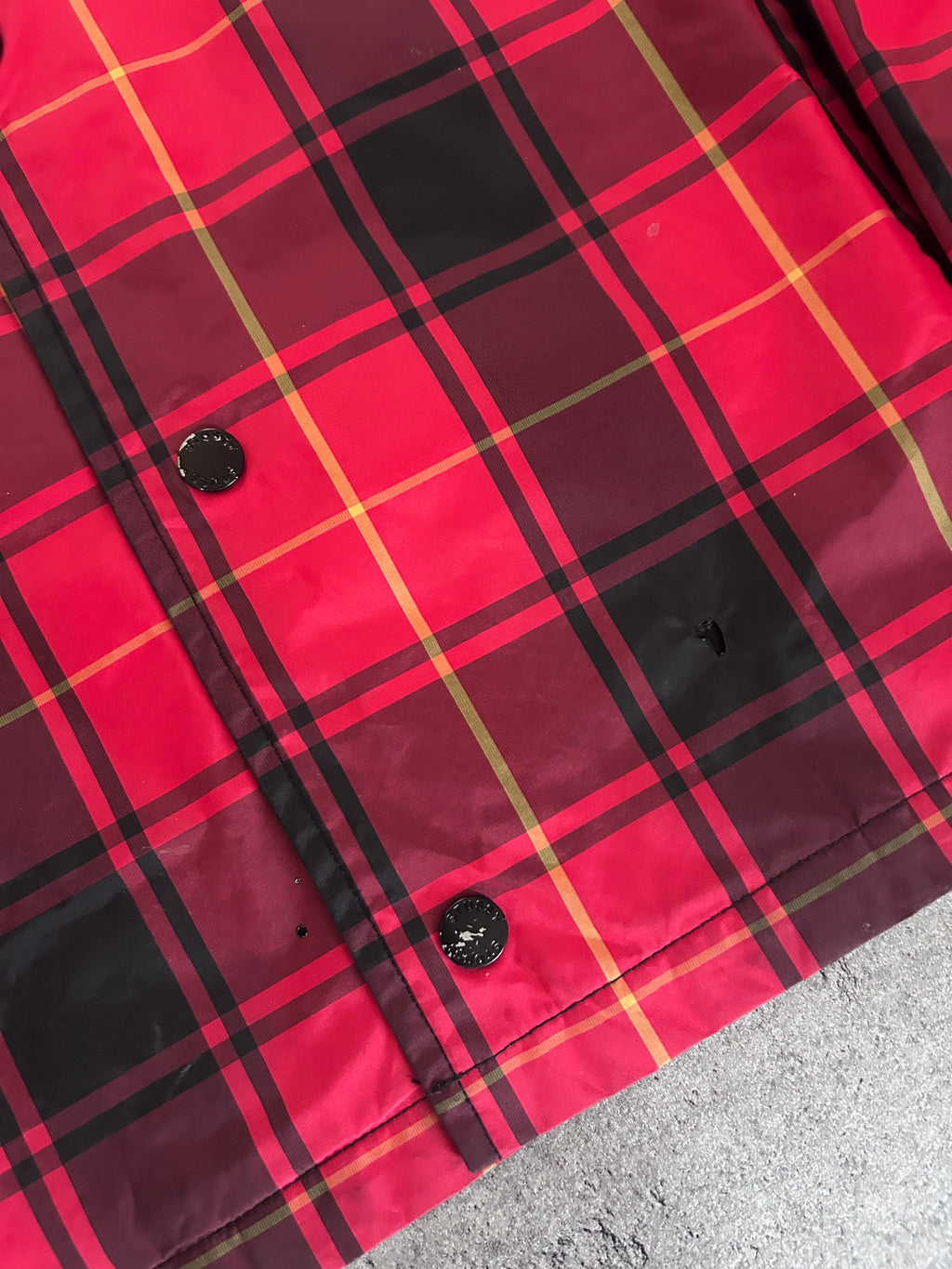 STUSSY COACH JACKET “RED PLAID” (L)