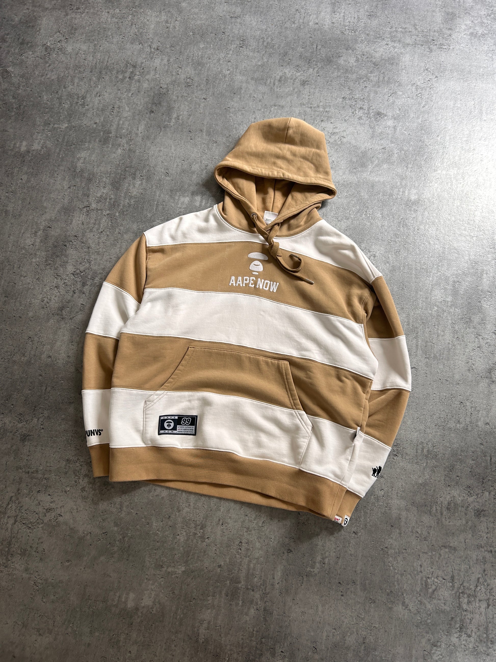 AAPE NOW BIG STRIPE HOODIE (M)