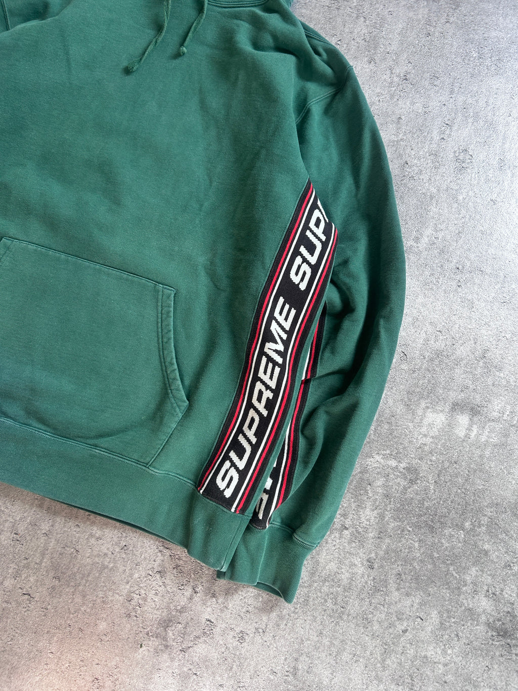 SUPREME TEXT RIB HOODIE FW19 (XL)