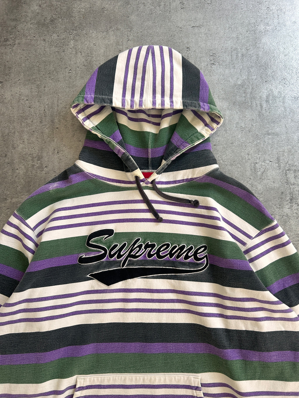 SUPREME STRIPED HOODIE “MULTICOLOR” (XL)